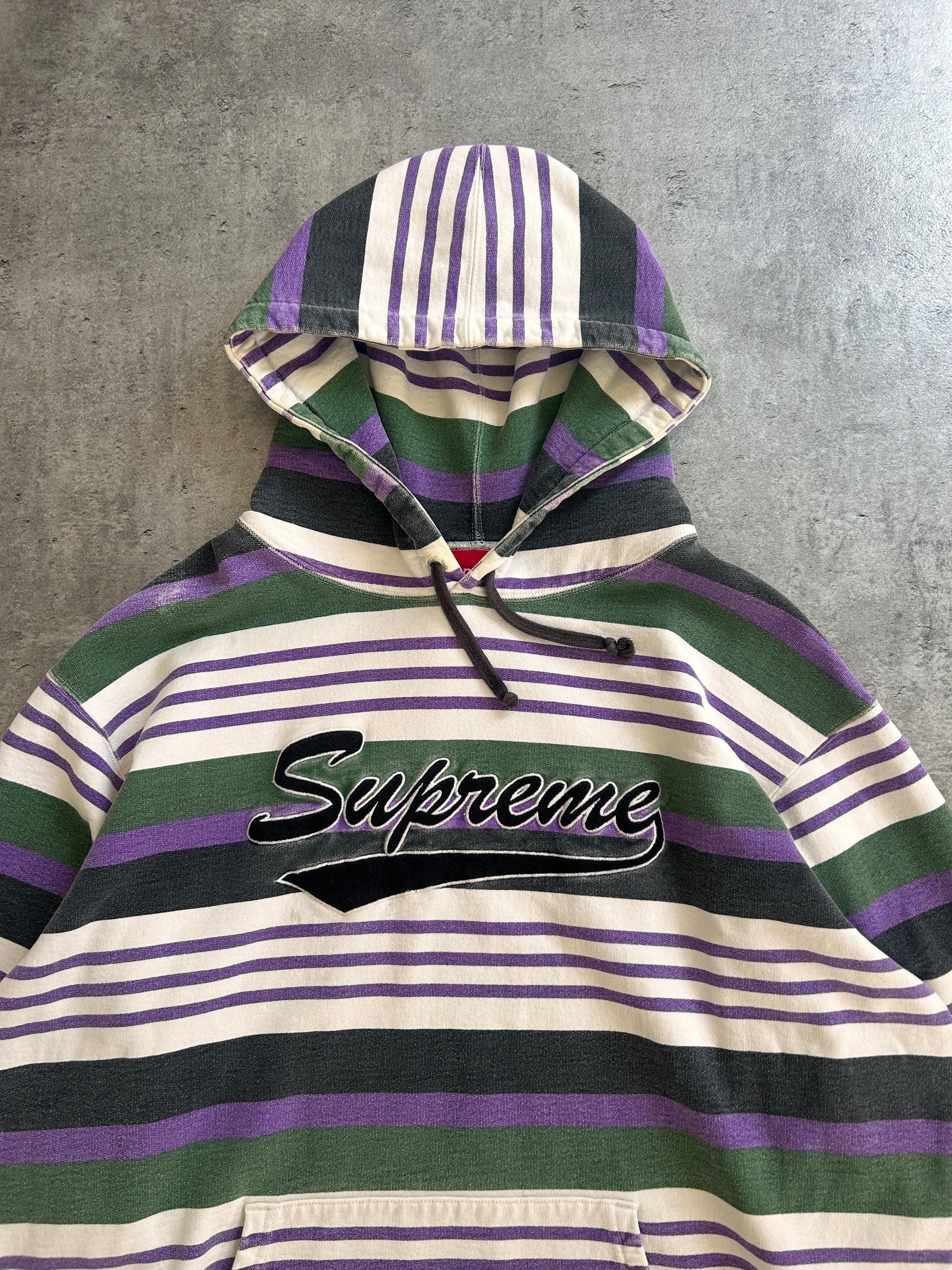 SUPREME STRIPED HOODIE “MULTICOLOR” (XL)