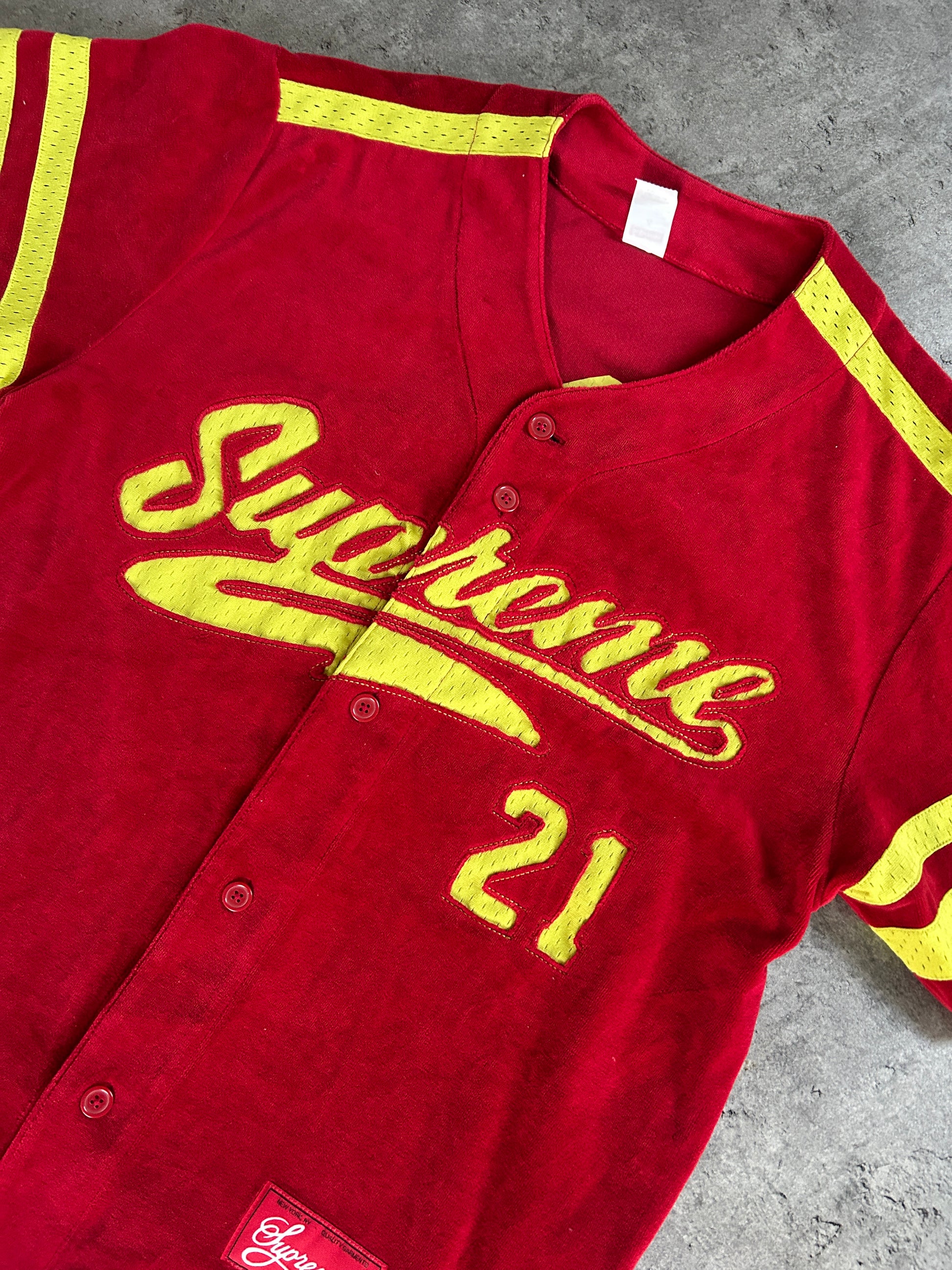 SUPREME VELOUR BASEBALL JERSEY (S)
