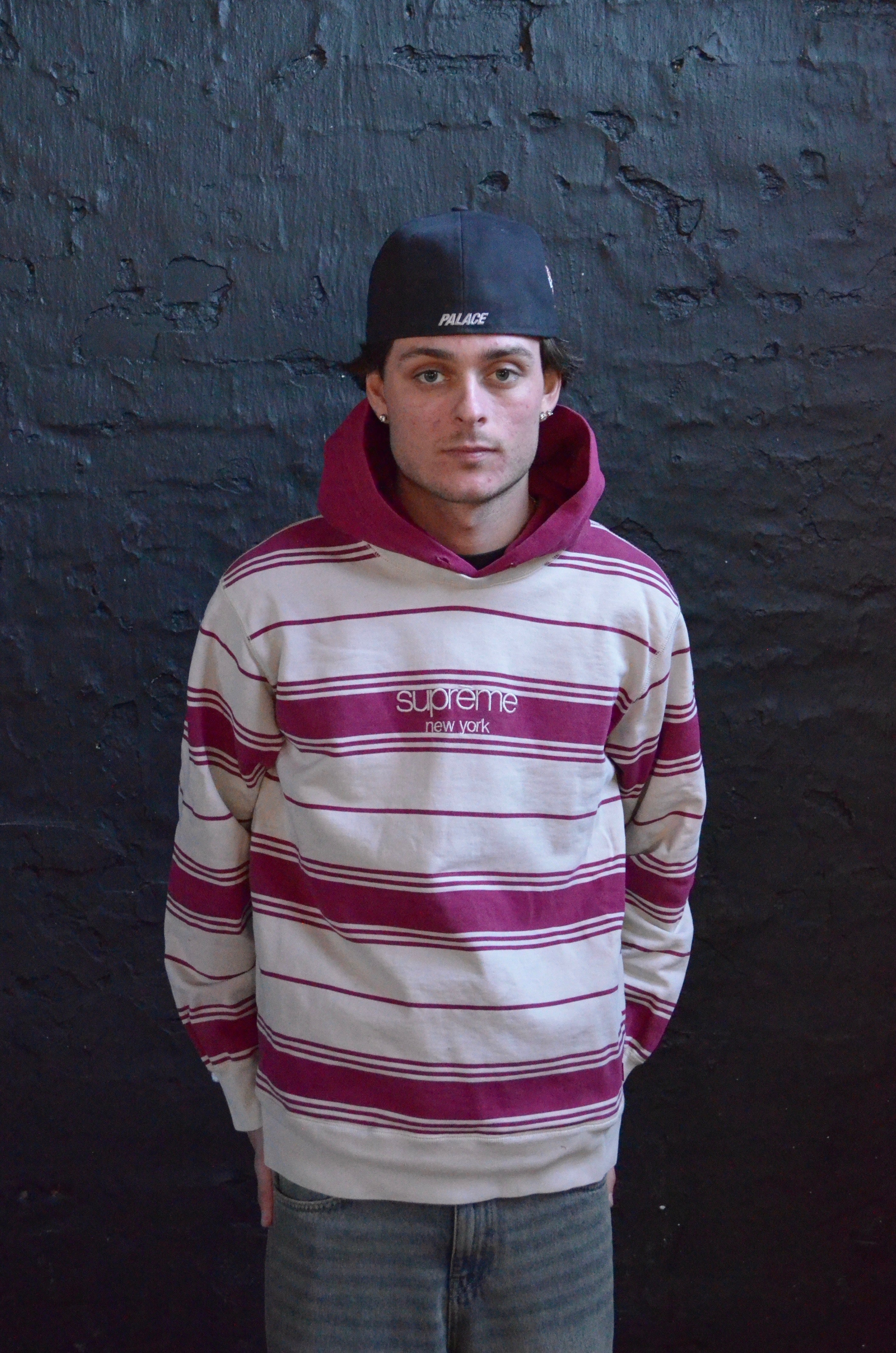 パーカー Supreme 17ss Striped Hooded Crewneck SUPREME STRIPED HOODED CREWNECK (M) – Kicksweep
