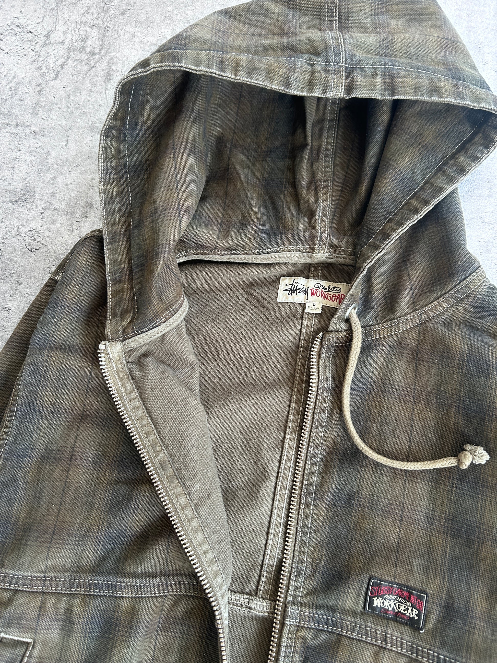 STÜSSY PLAID UNLINED WORK JACKET (S)