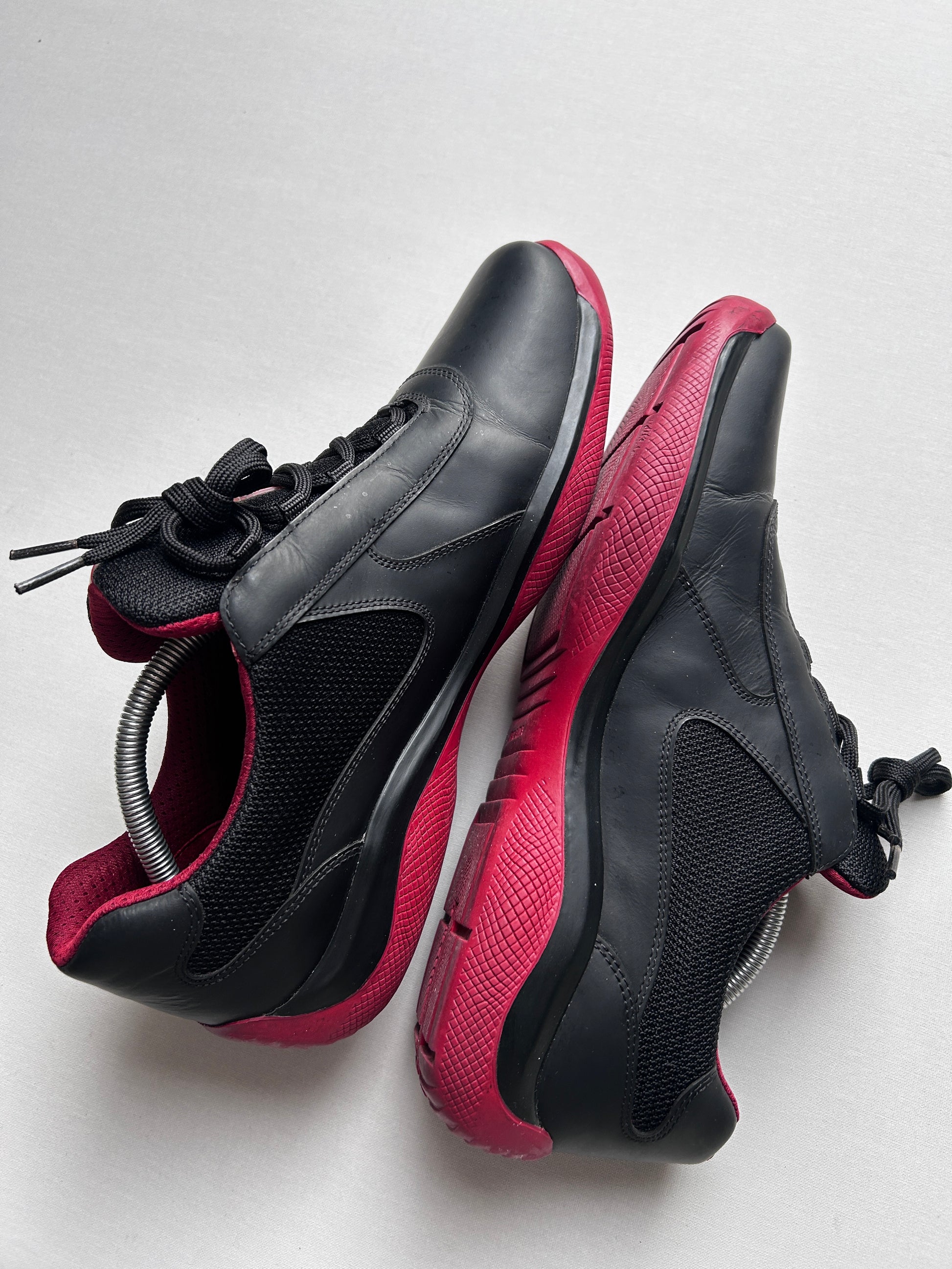 PRADA CUPS OG LEATHER “BLACK/RED” 46EU