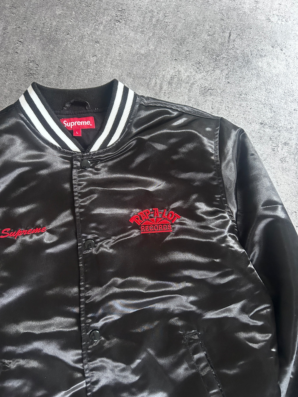 SUPREME RAP A LOT RECORDS SATIN BOMBERJACKET (M)