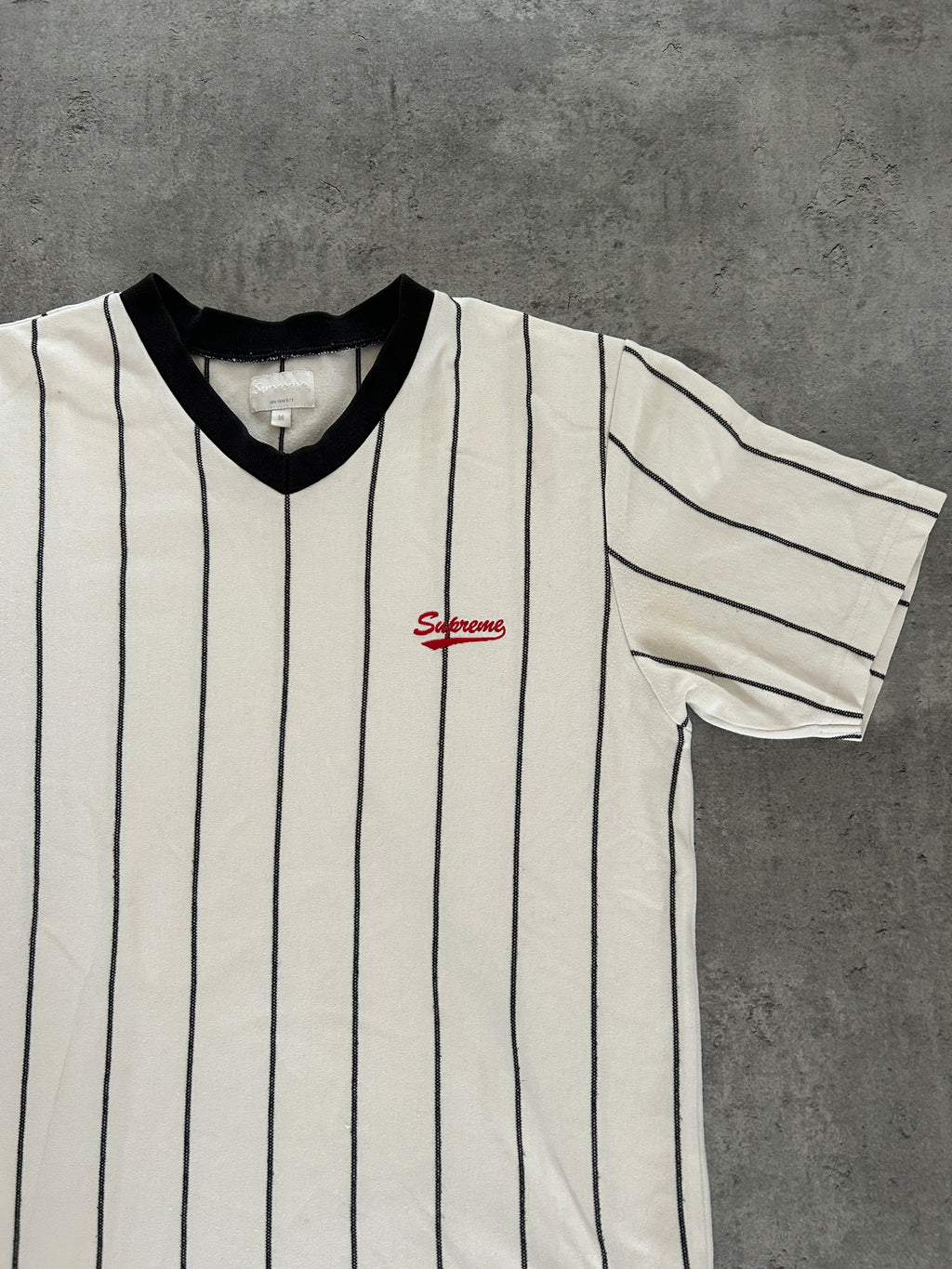 SUPREME PINSTRIPE SOCCER TEE (M)