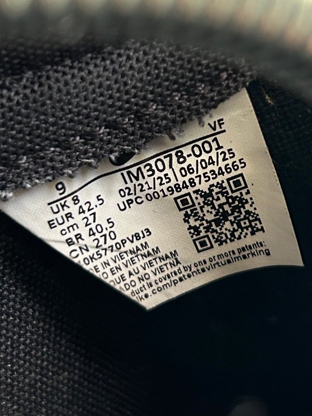 AIR FORCE 1 BLACK (42.5EU)