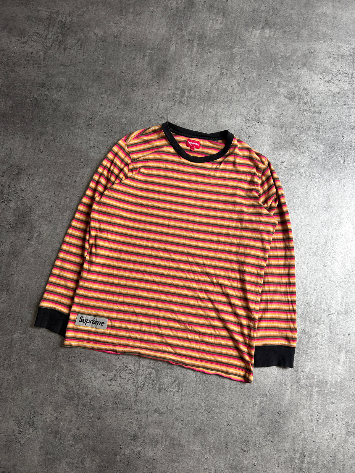 SUPREME MULTI STRIPE PATCH LONGSLEEVE (L)