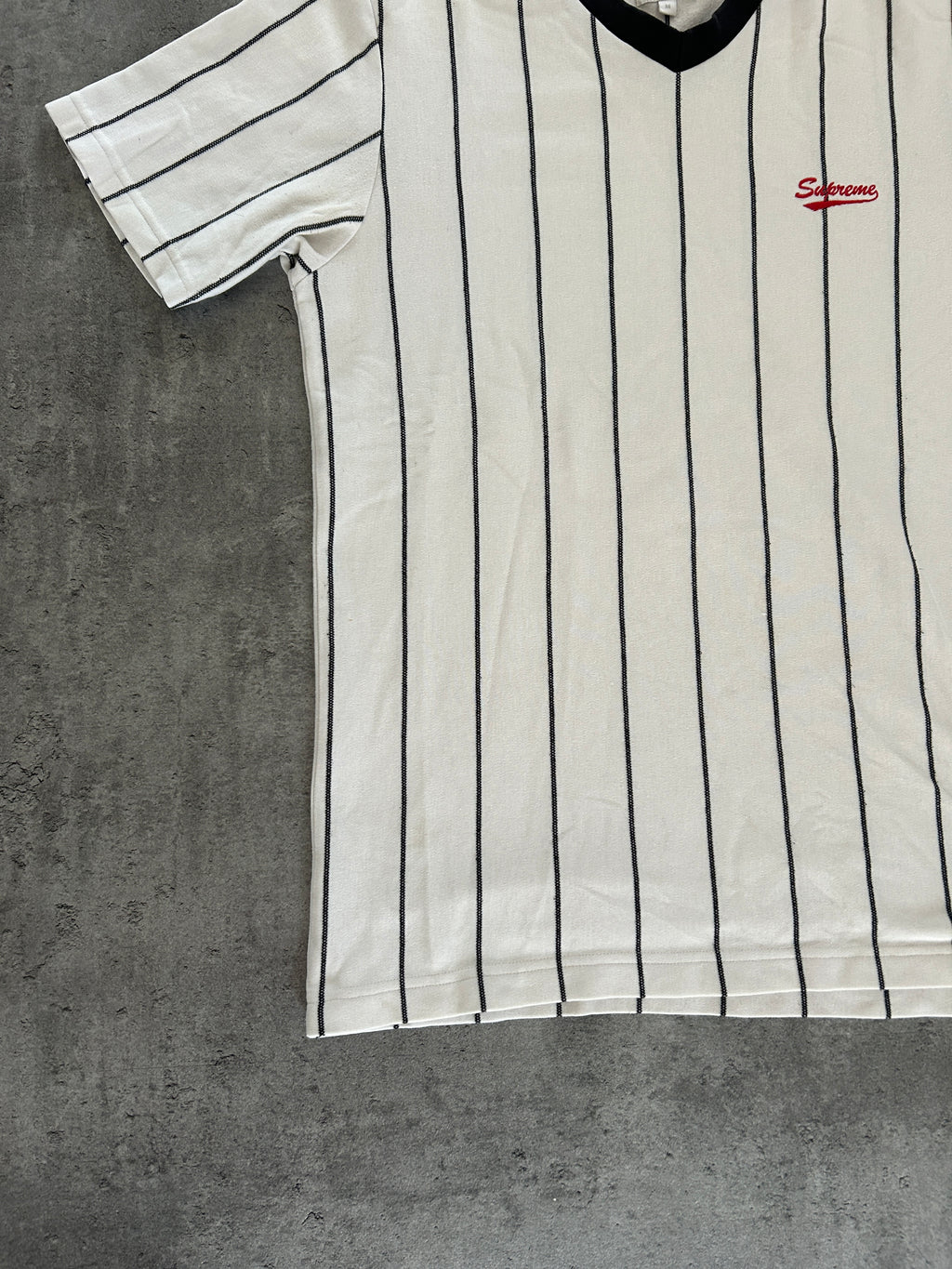 SUPREME PINSTRIPE SOCCER TEE (M)