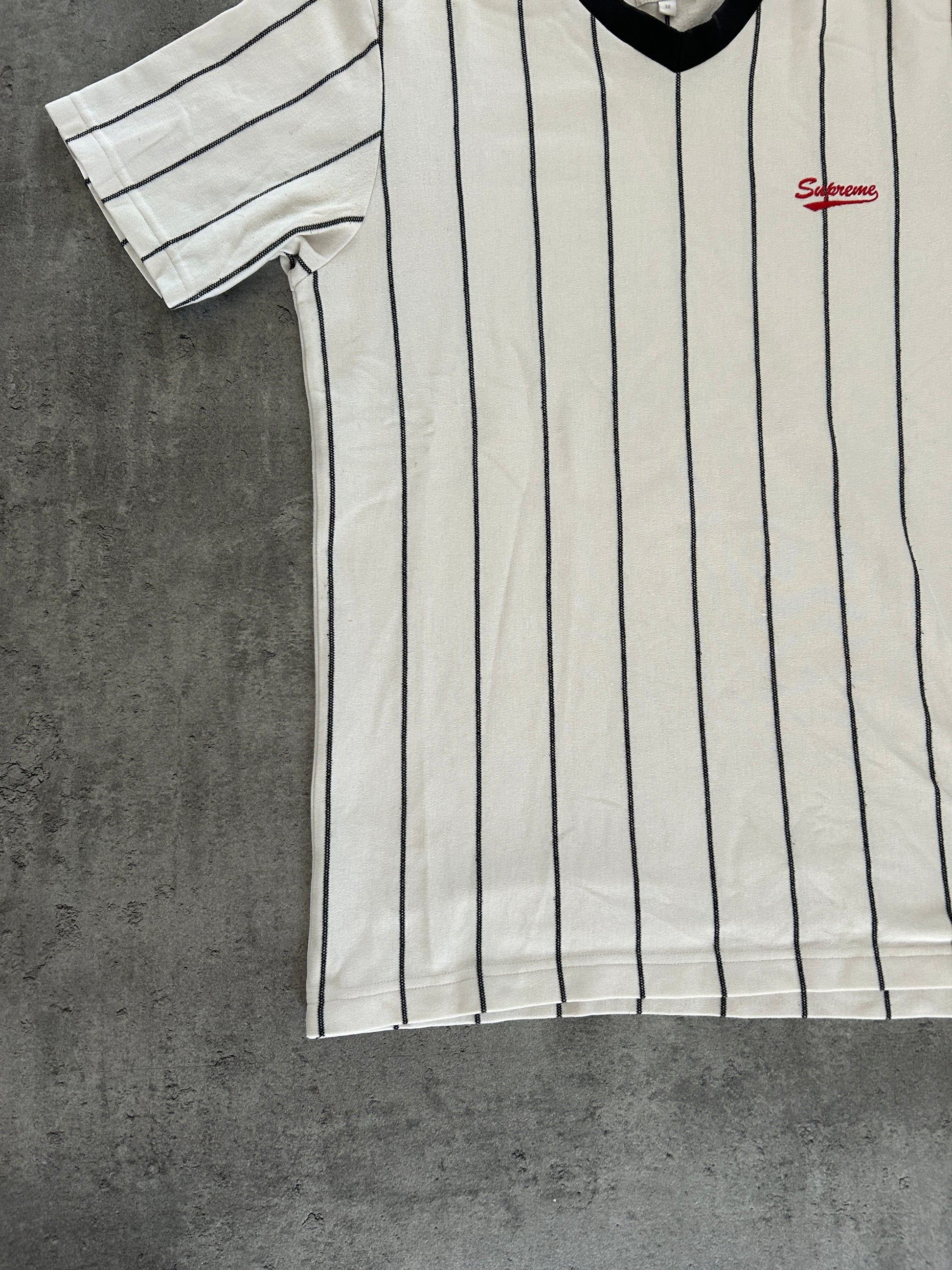 SUPREME PINSTRIPE SOCCER TEE (M)