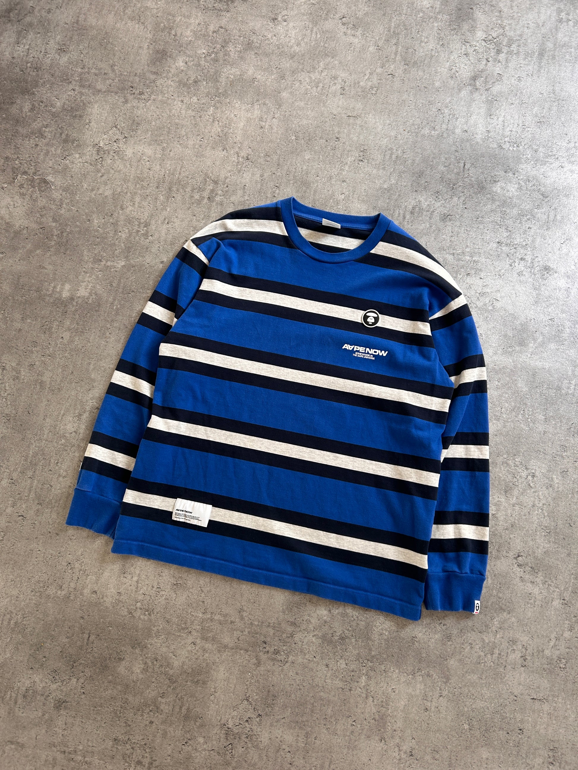 AAPE NOW STRIPE LONGSLEEVE (L)