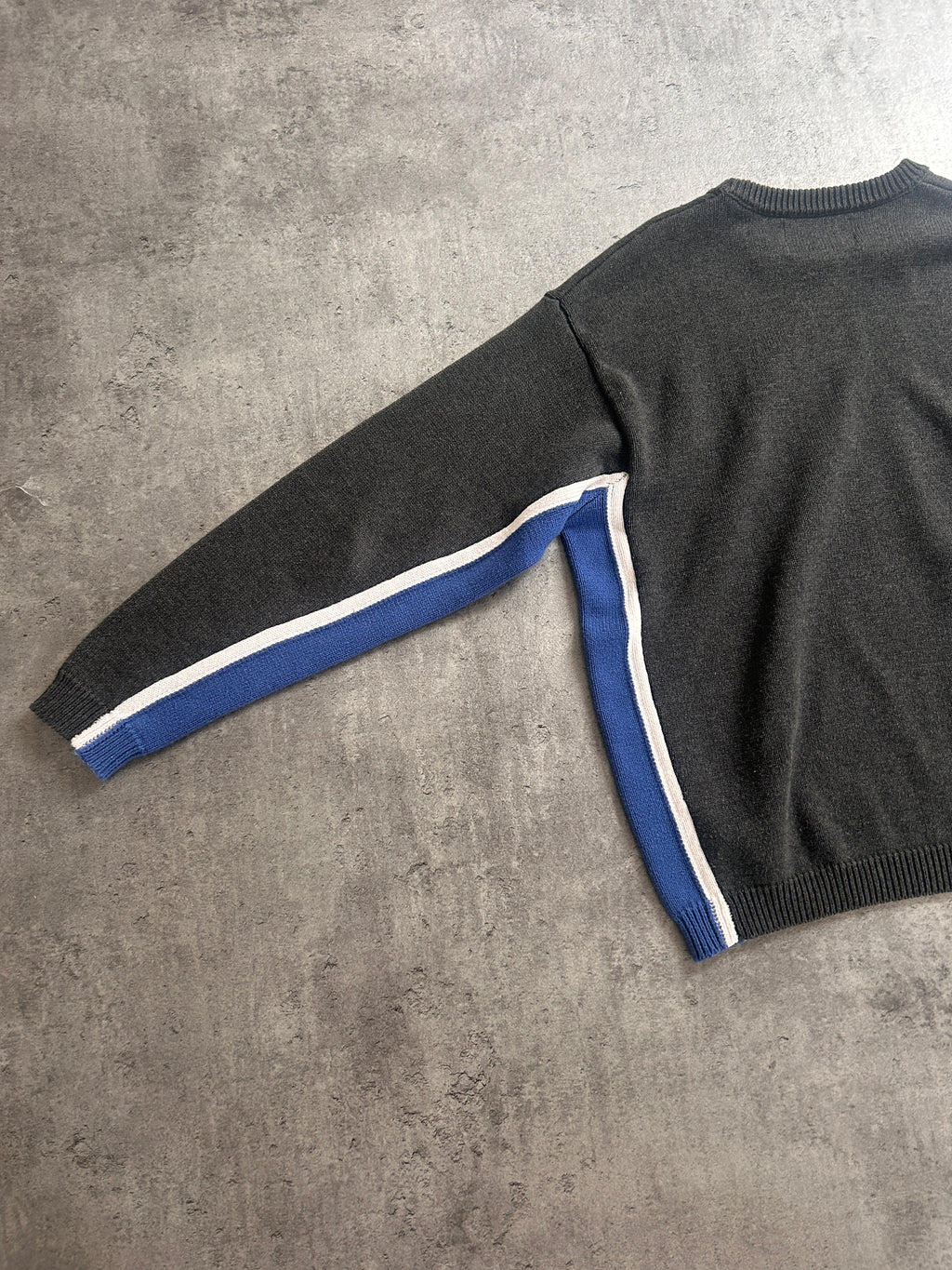 STÜSSY CONTRAST STRIPE KNIT SWEATER (L)