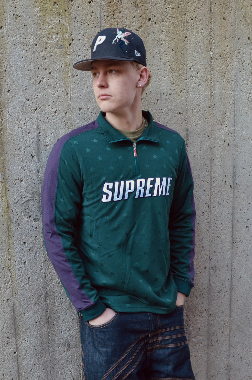 SUPREME TRACK HALF ZIP PULLOVER FW18 (M)