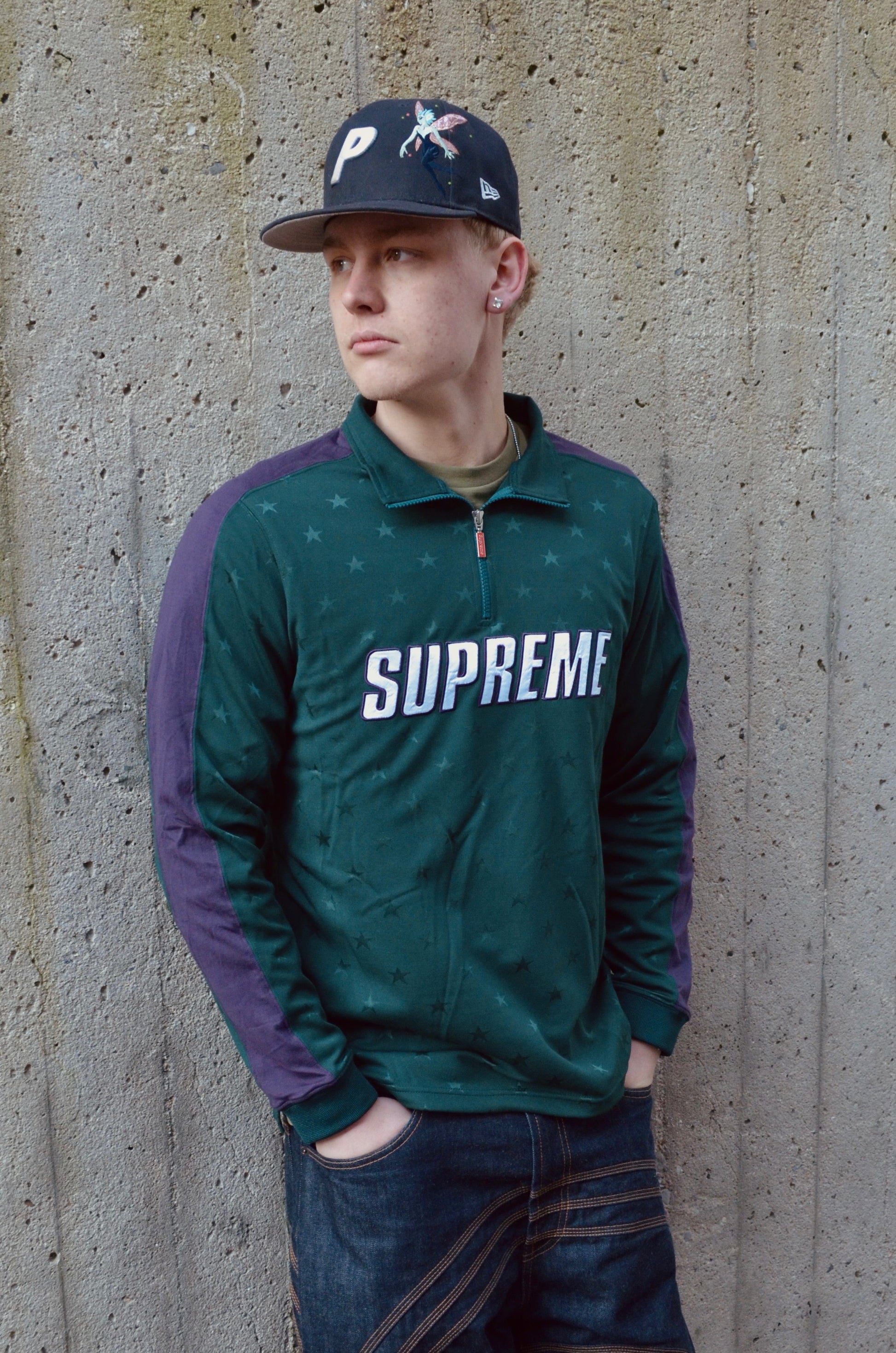 SUPREME TRACK HALF ZIP PULLOVER FW18 (M)