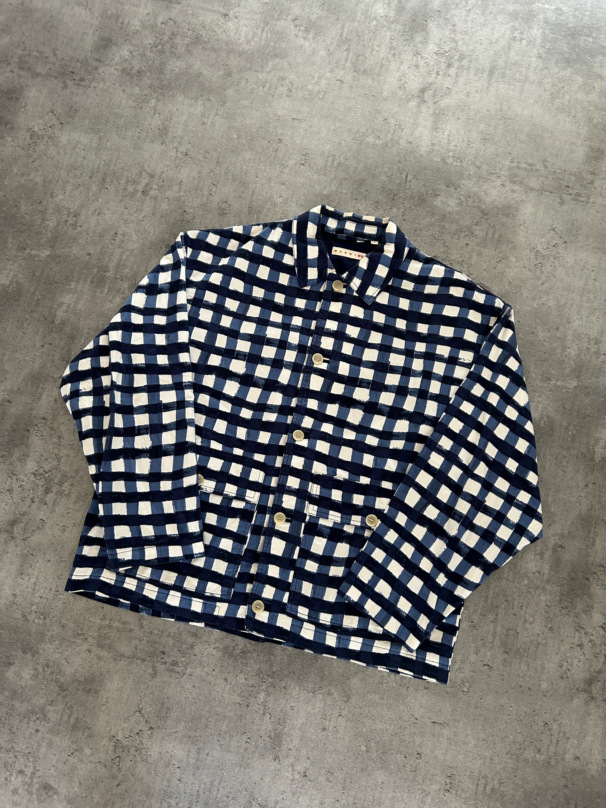 MARNI X UNIQLO JAKKE “BLÅ/HVID” (XL)