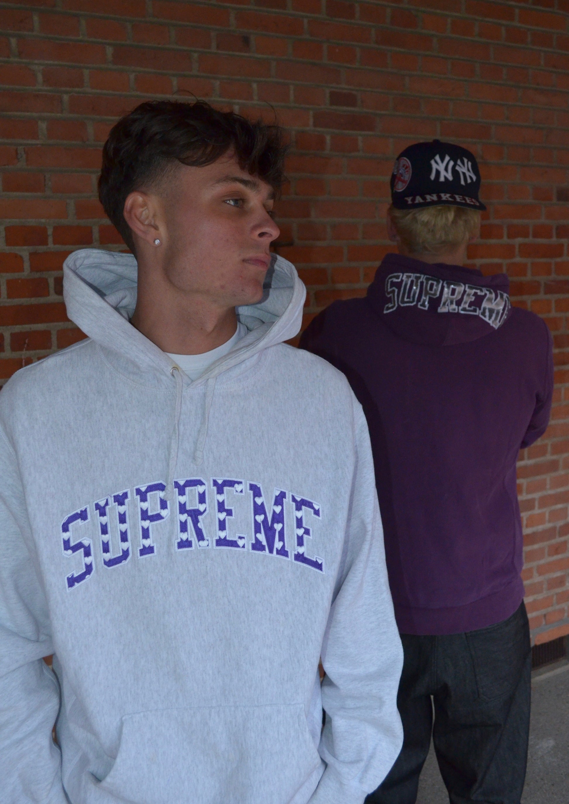 SUPREME SEQUIN ARC HOODED HOODIE (XL)