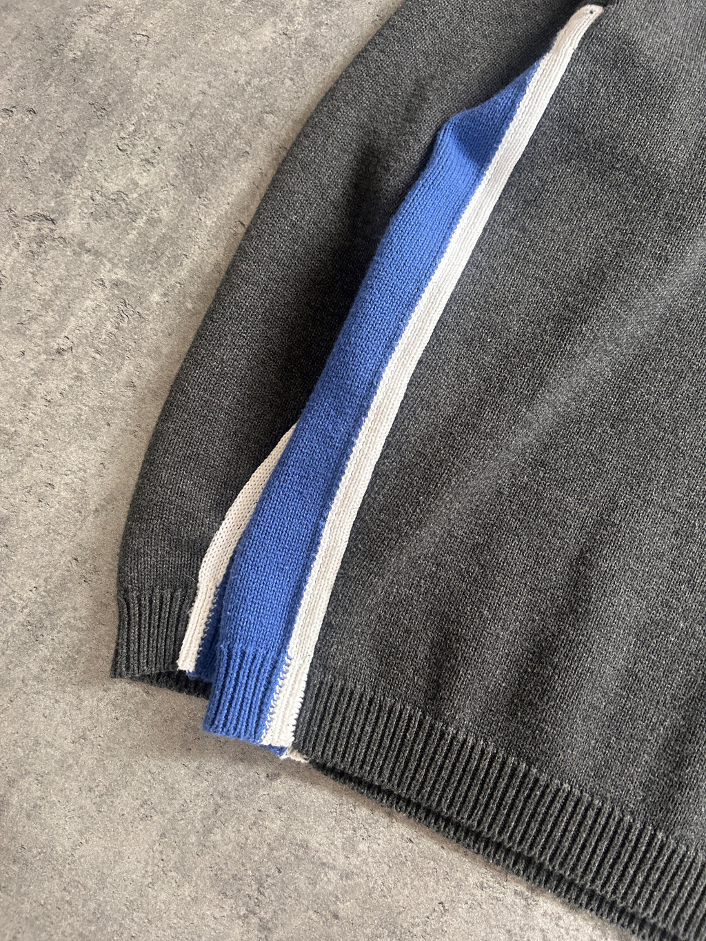 STÜSSY CONTRAST STRIPE KNIT SWEATER (L)