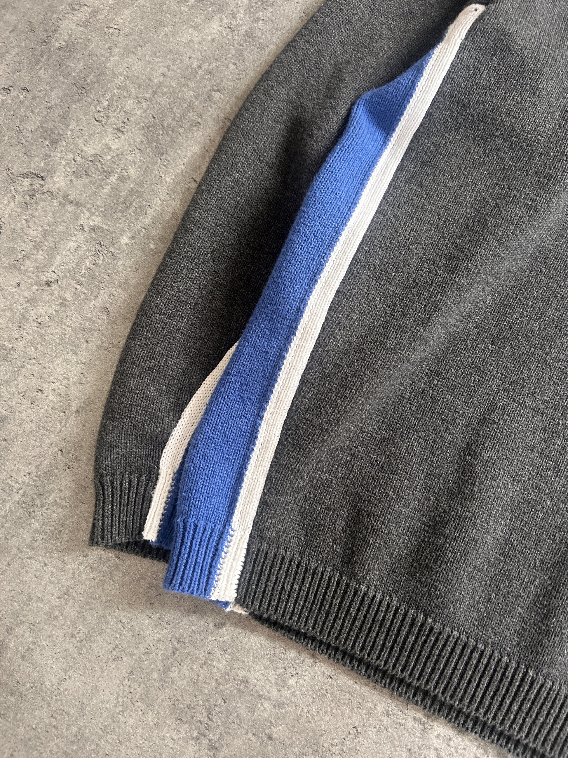 STÜSSY CONTRAST STRIPE KNIT SWEATER (L)