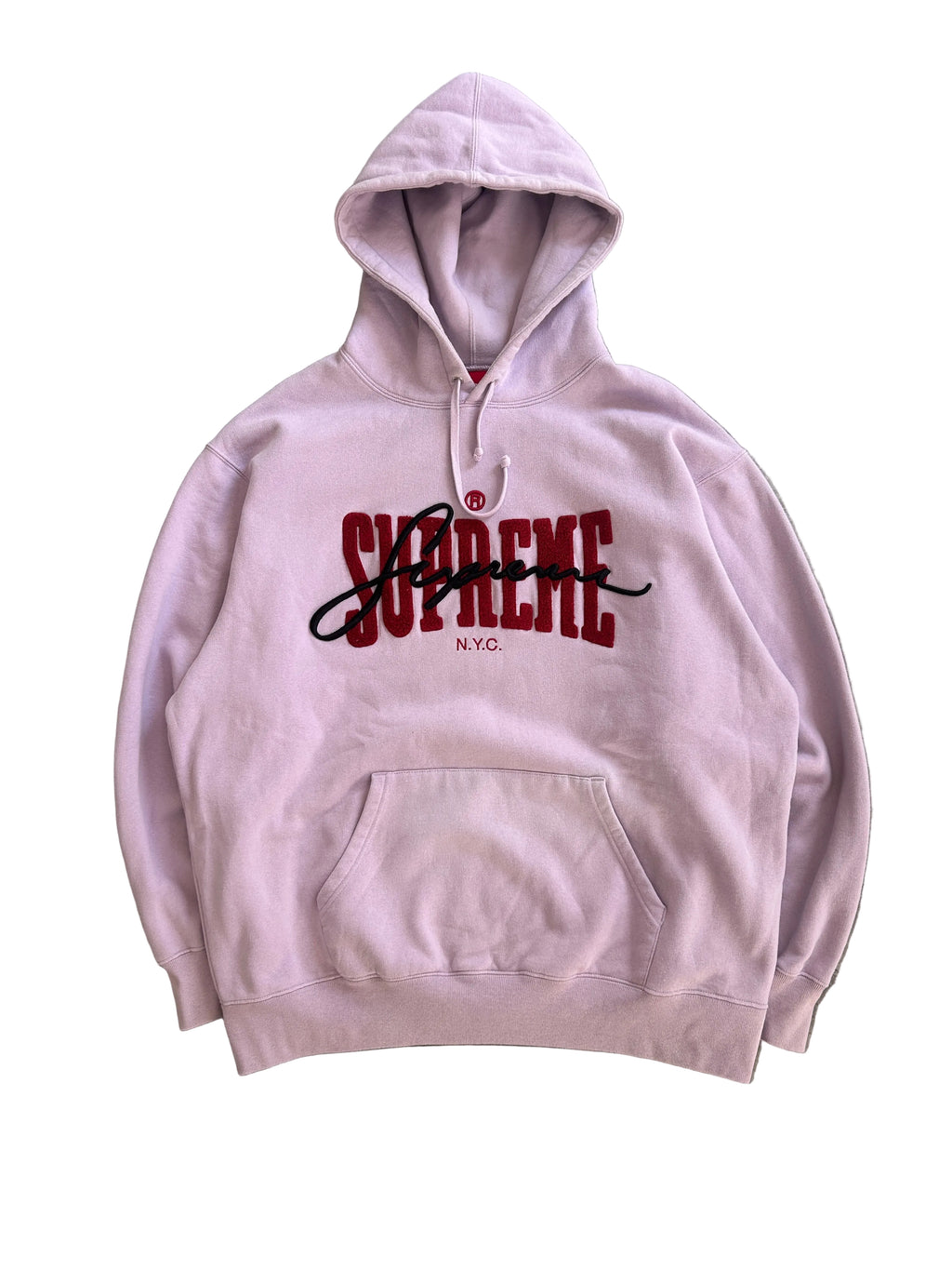 SUPREME EMBROIDERED CHENILLE HOODIE (L)