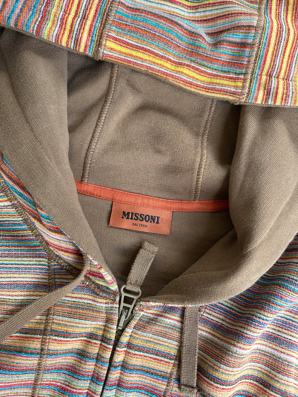 MISSONI MULTICOLOR STRIPE ZIP UP (XS)
