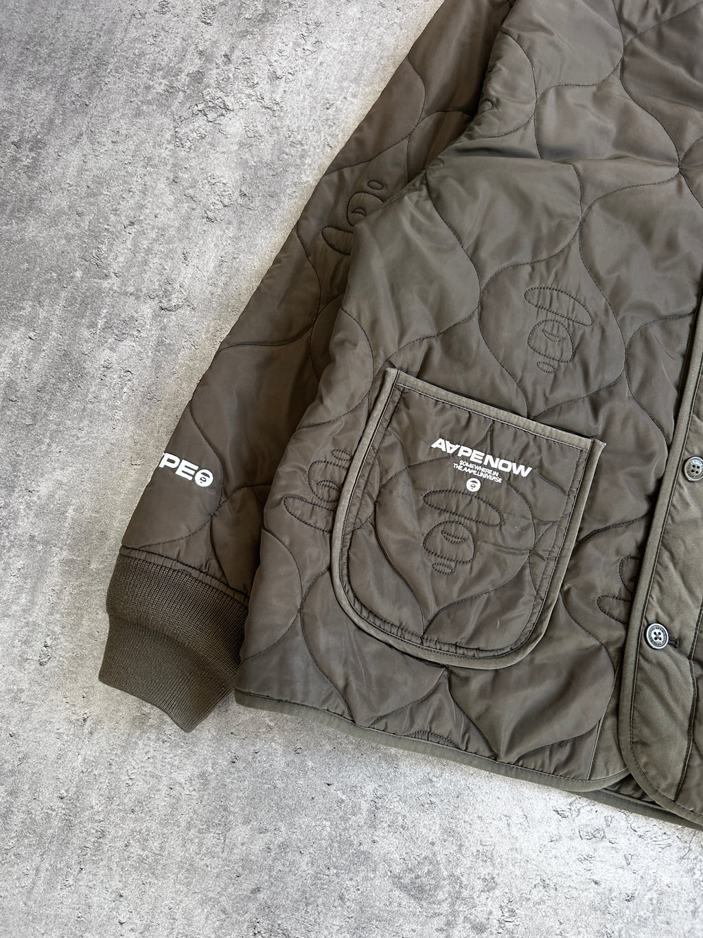AAPE NOW QUILTED JACKET “KHAKI” (L)