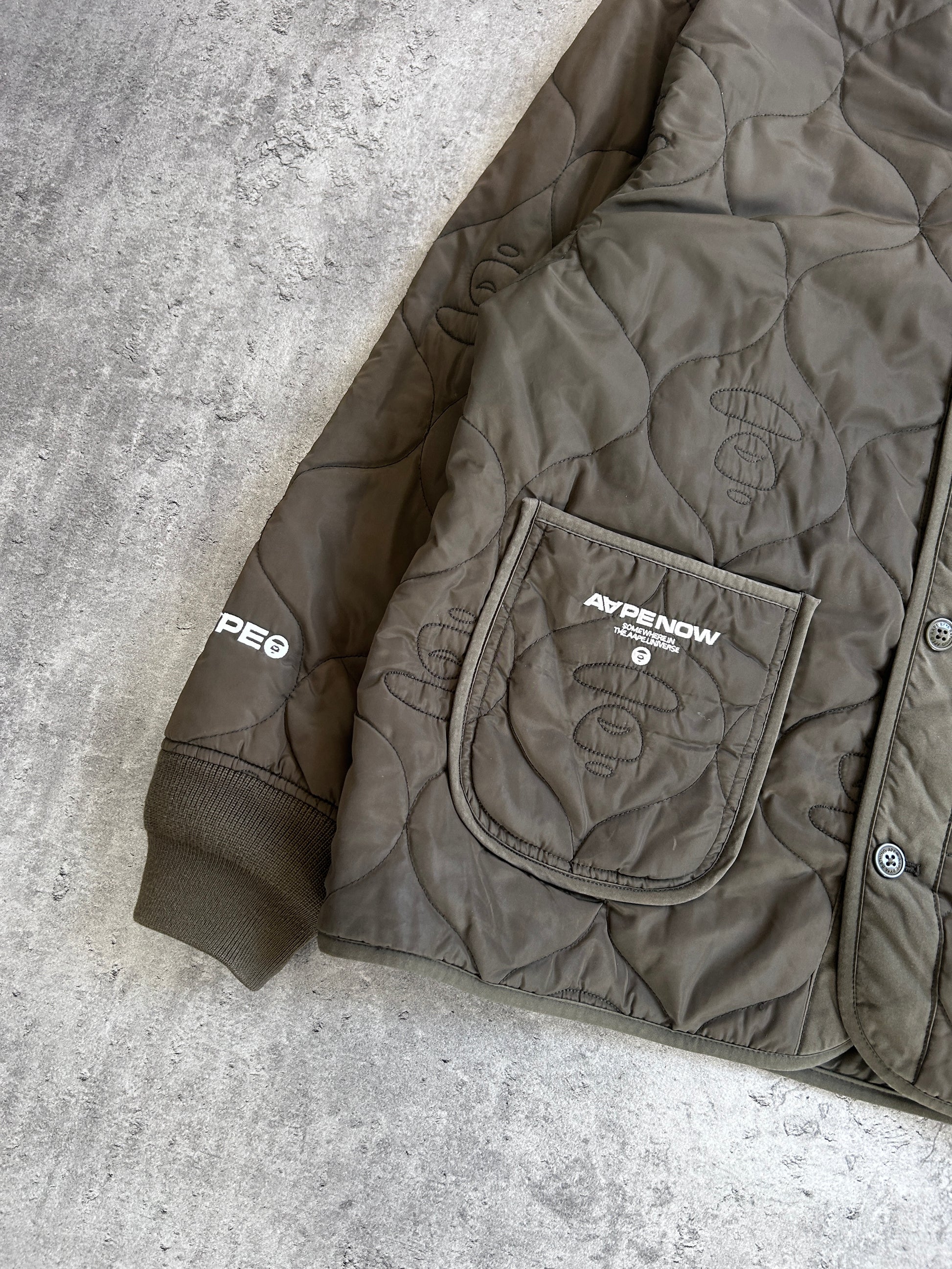 AAPE NOW QUILTED JACKET “KHAKI” (L)