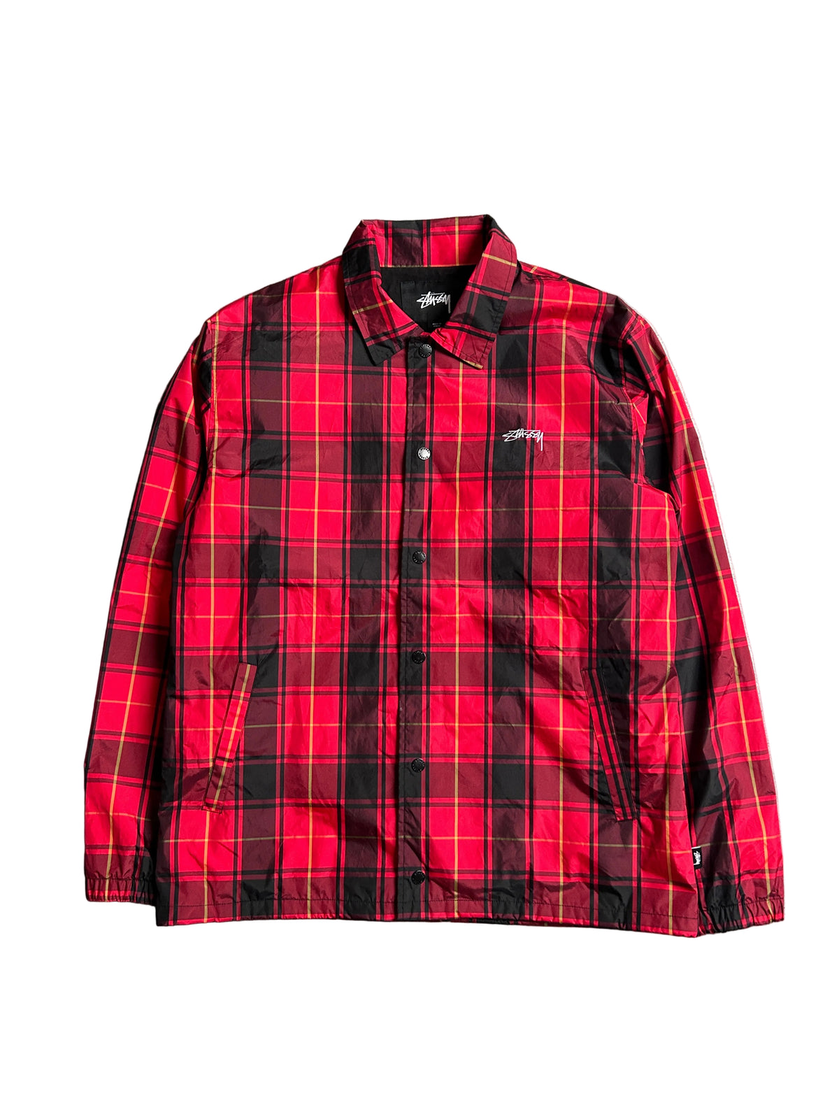 STÜSSY RED PLAID COACH JACKET (L)