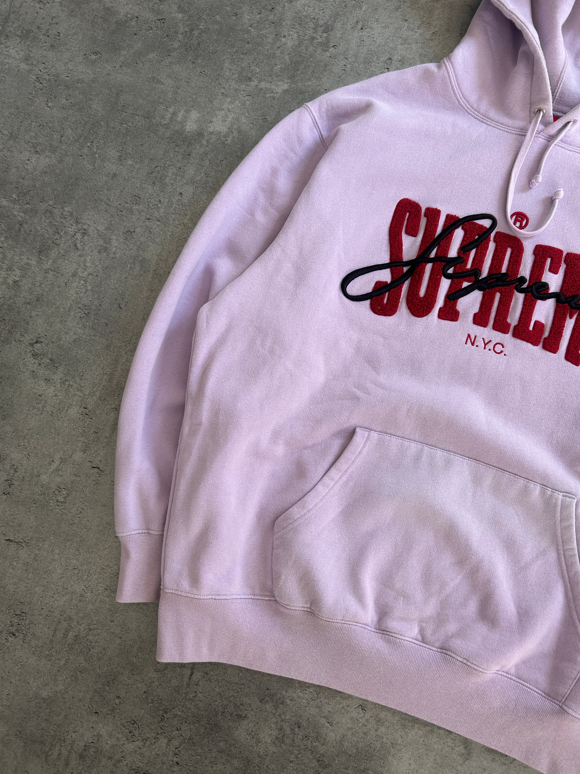 SUPREME EMBROIDERED CHENILLE HOODIE (L)