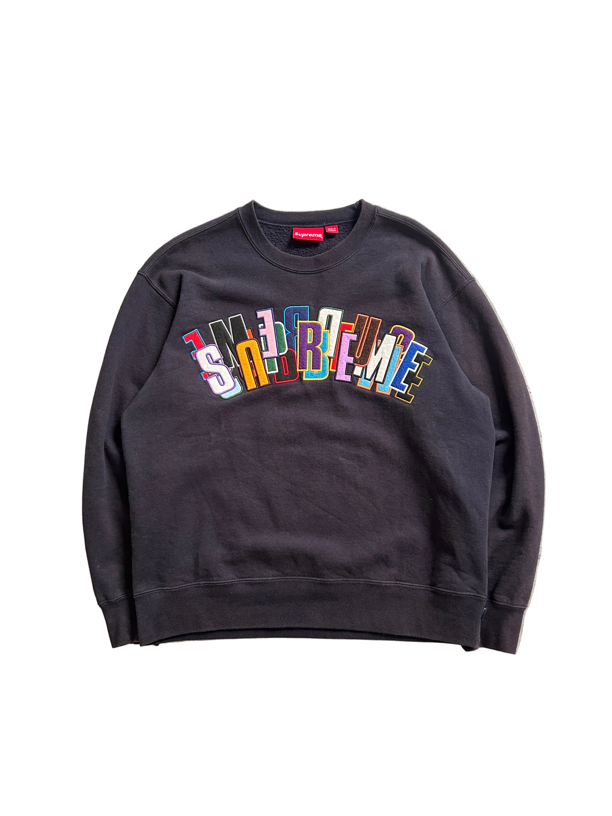 SUPREME STACKED CREWNECK NAVY (S)