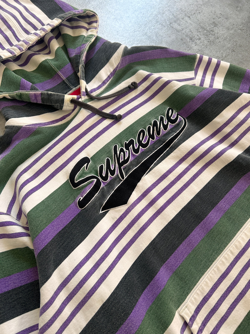 SUPREME STRIPED HOODIE “MULTICOLOR” (XL)