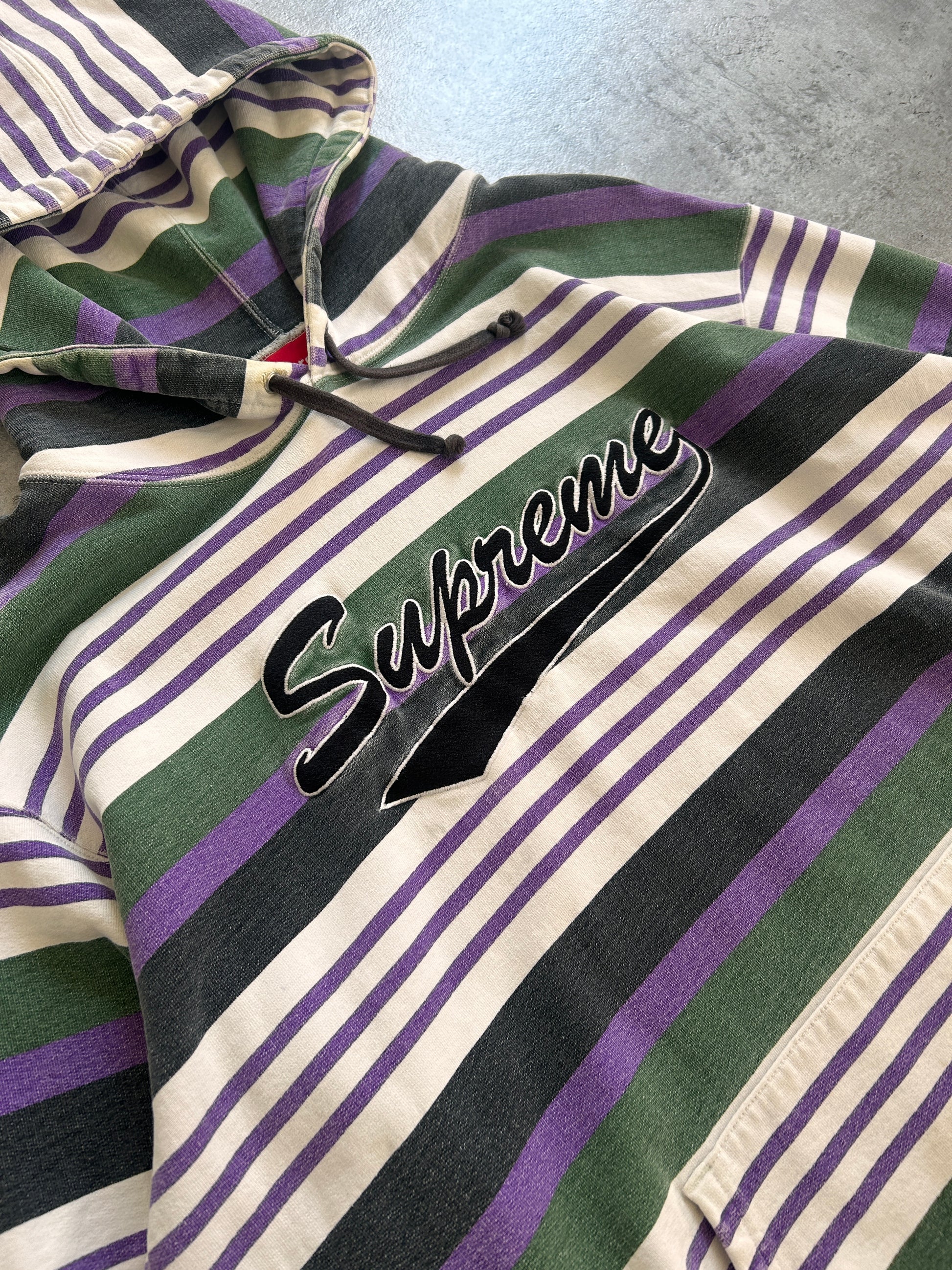 SUPREME STRIPED HOODIE “MULTICOLOR” (XL)