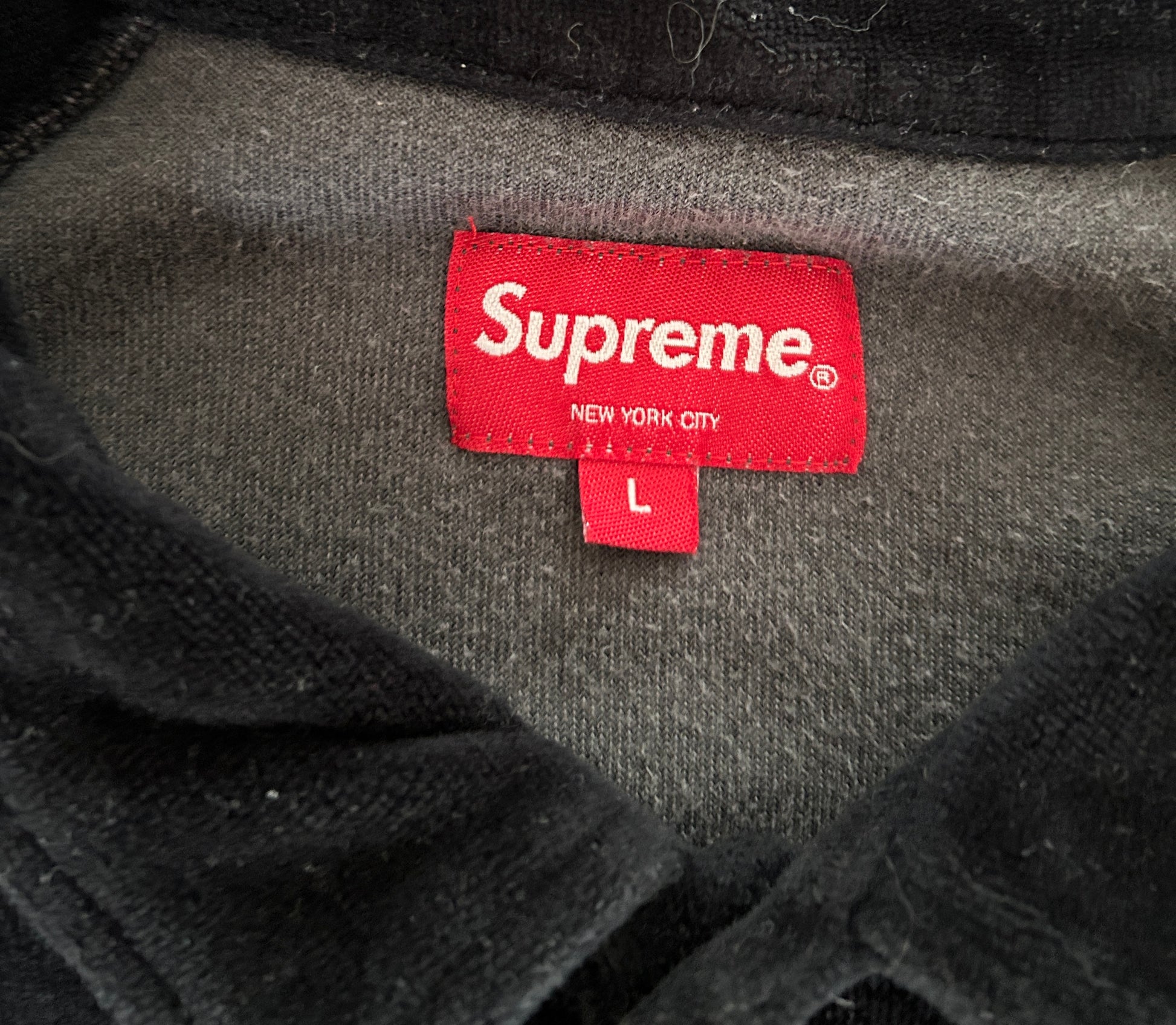 SUPREME STRIPE VELOUR RAGLAN POLO (L)