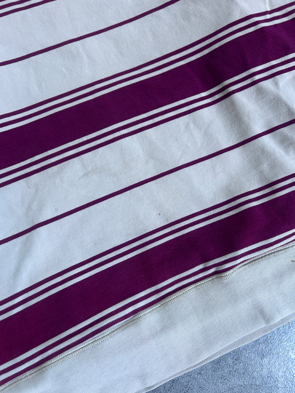 SUPREME STRIPED HOODED CREWNECK (M)