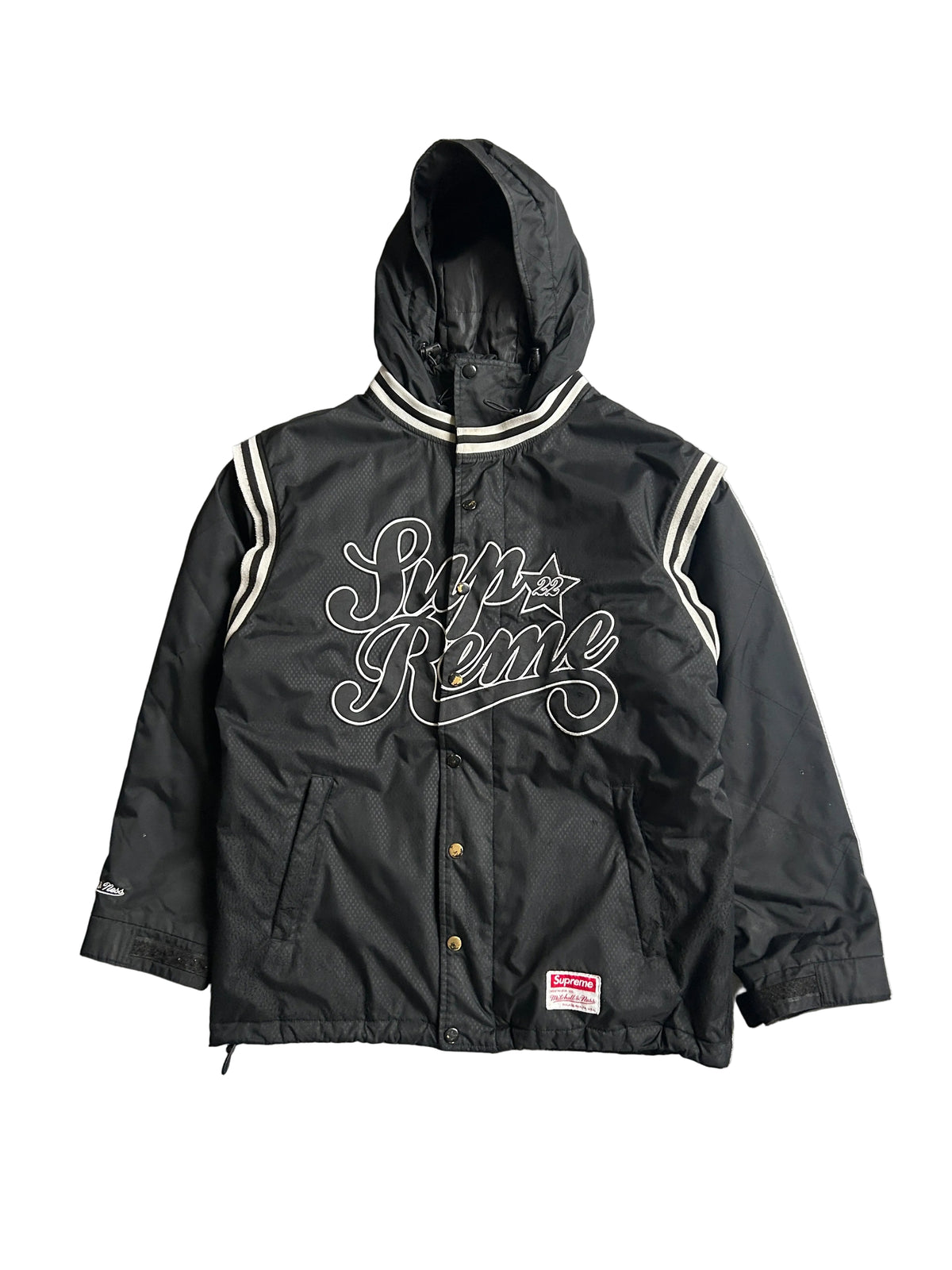 SUPREME X MITCHELL & NESS QUILTED SPORTS JACKET (M/L)