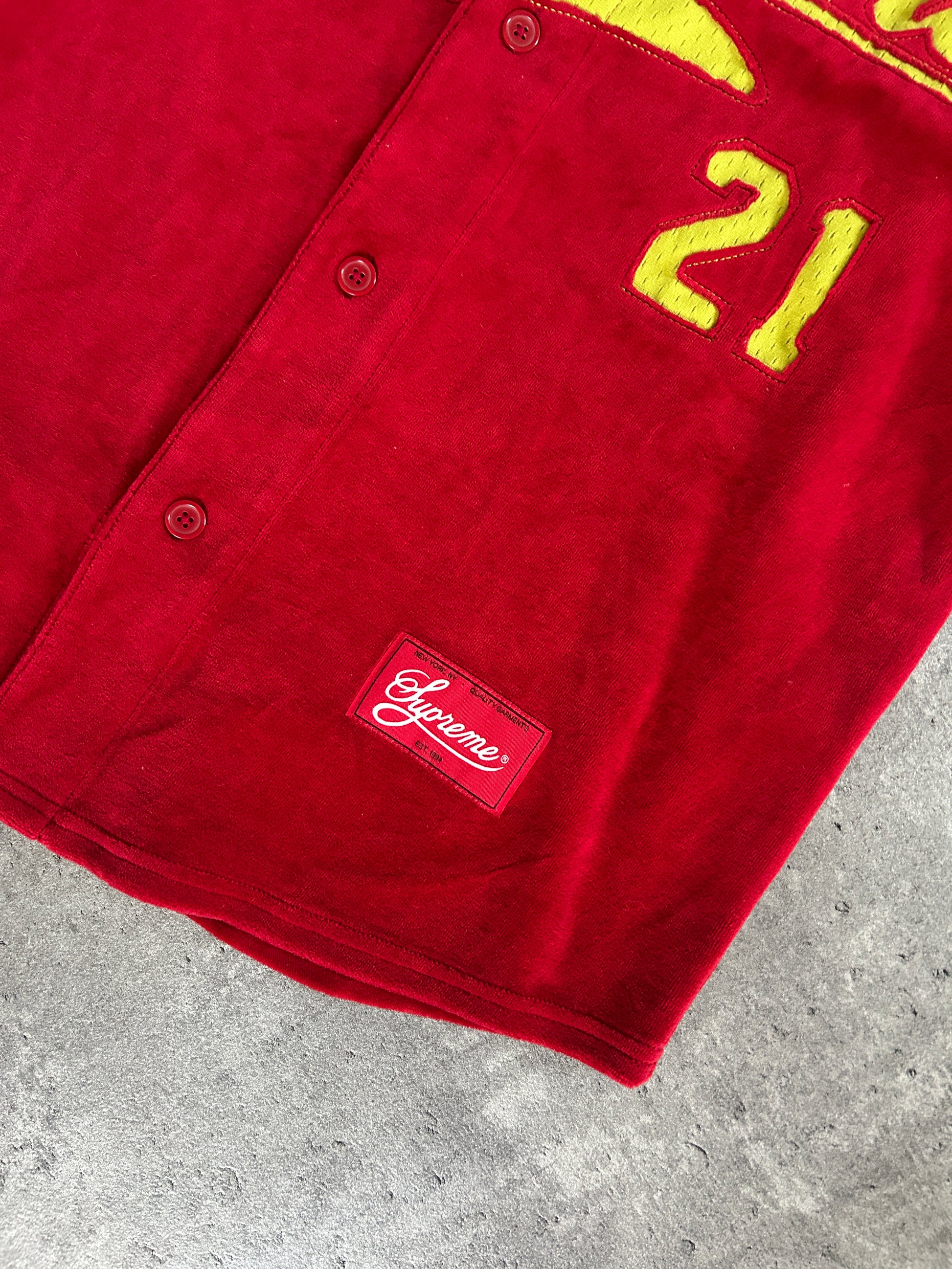 SUPREME VELOUR BASEBALL JERSEY (S)