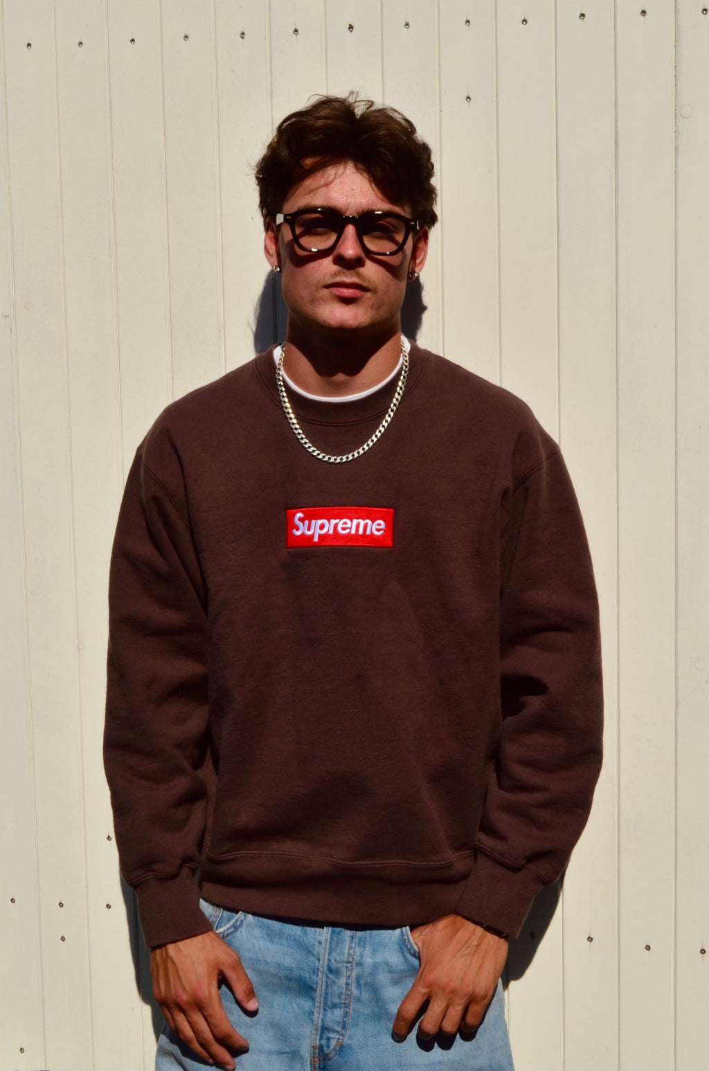 SUPREME BOX LOGO CREWNECK (M)