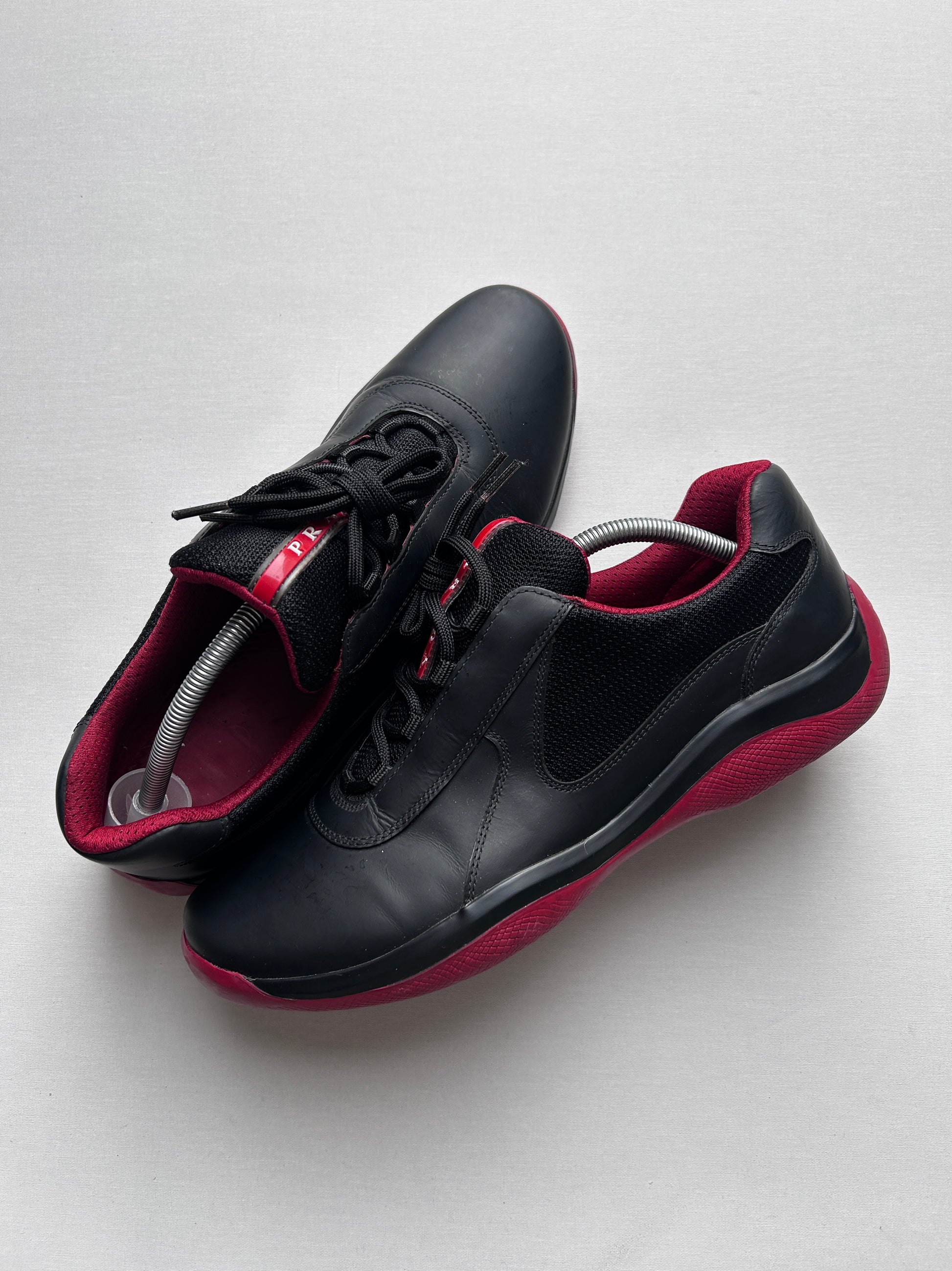 PRADA CUPS OG LEATHER “BLACK/RED” 46EU