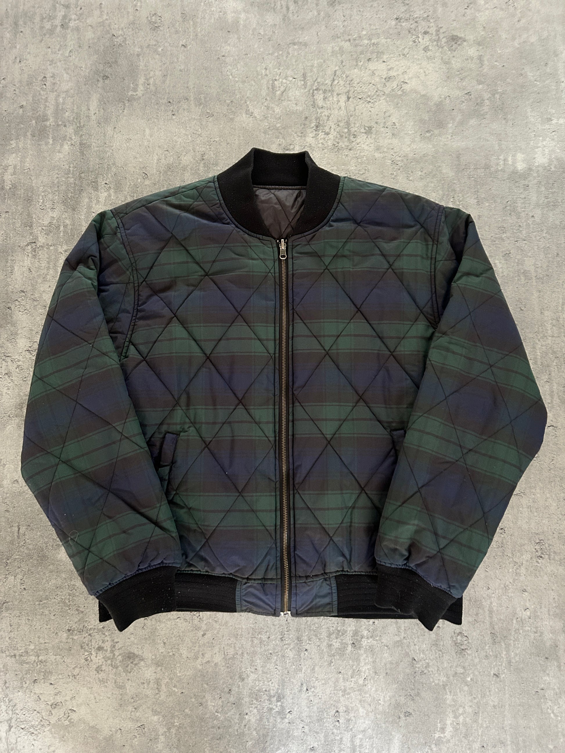 STÜSSY PLAID REVERSIBLE BOMBER JACKET (L)