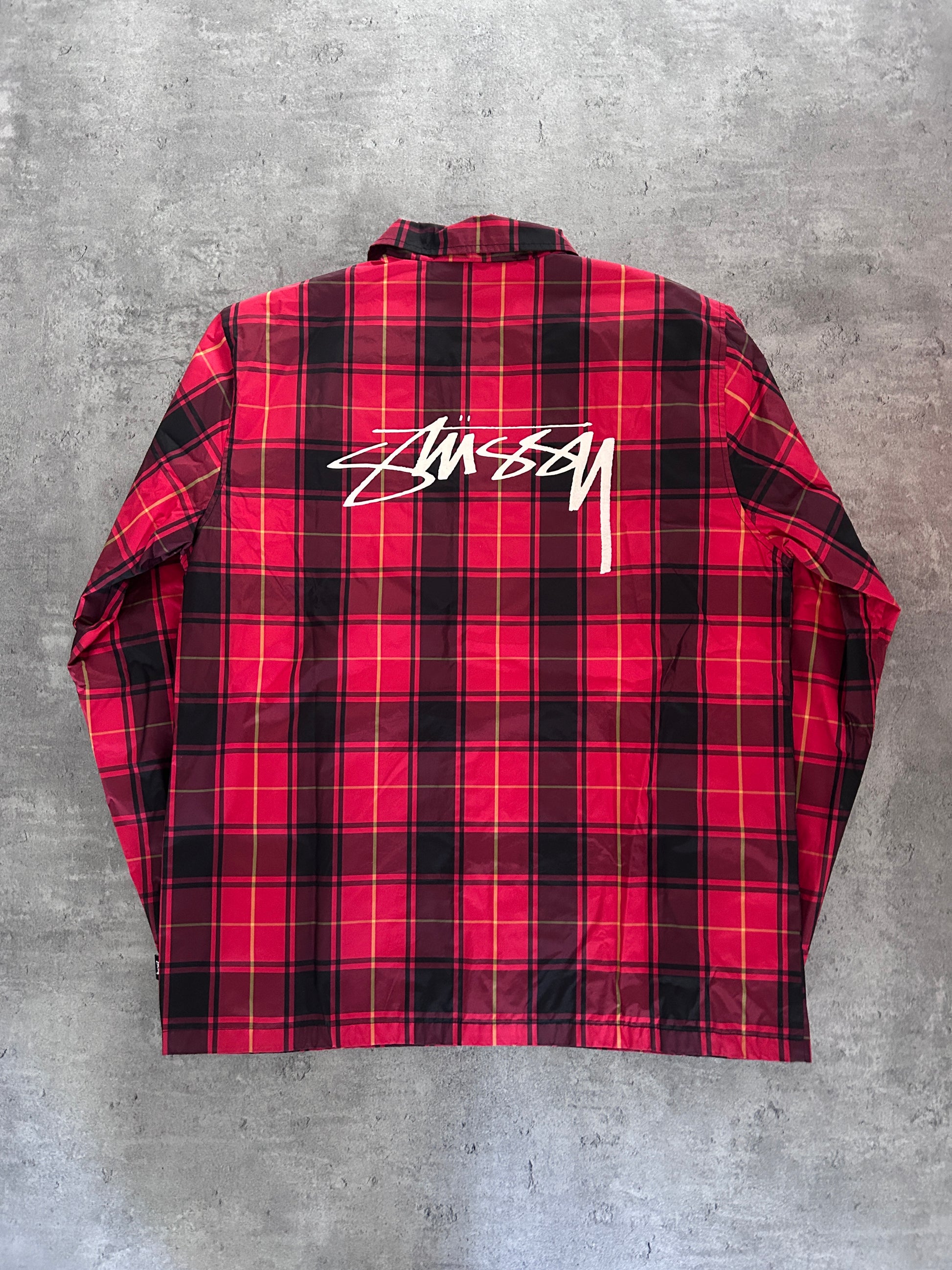 STUSSY COACH JACKET “RED PLAID” (L)