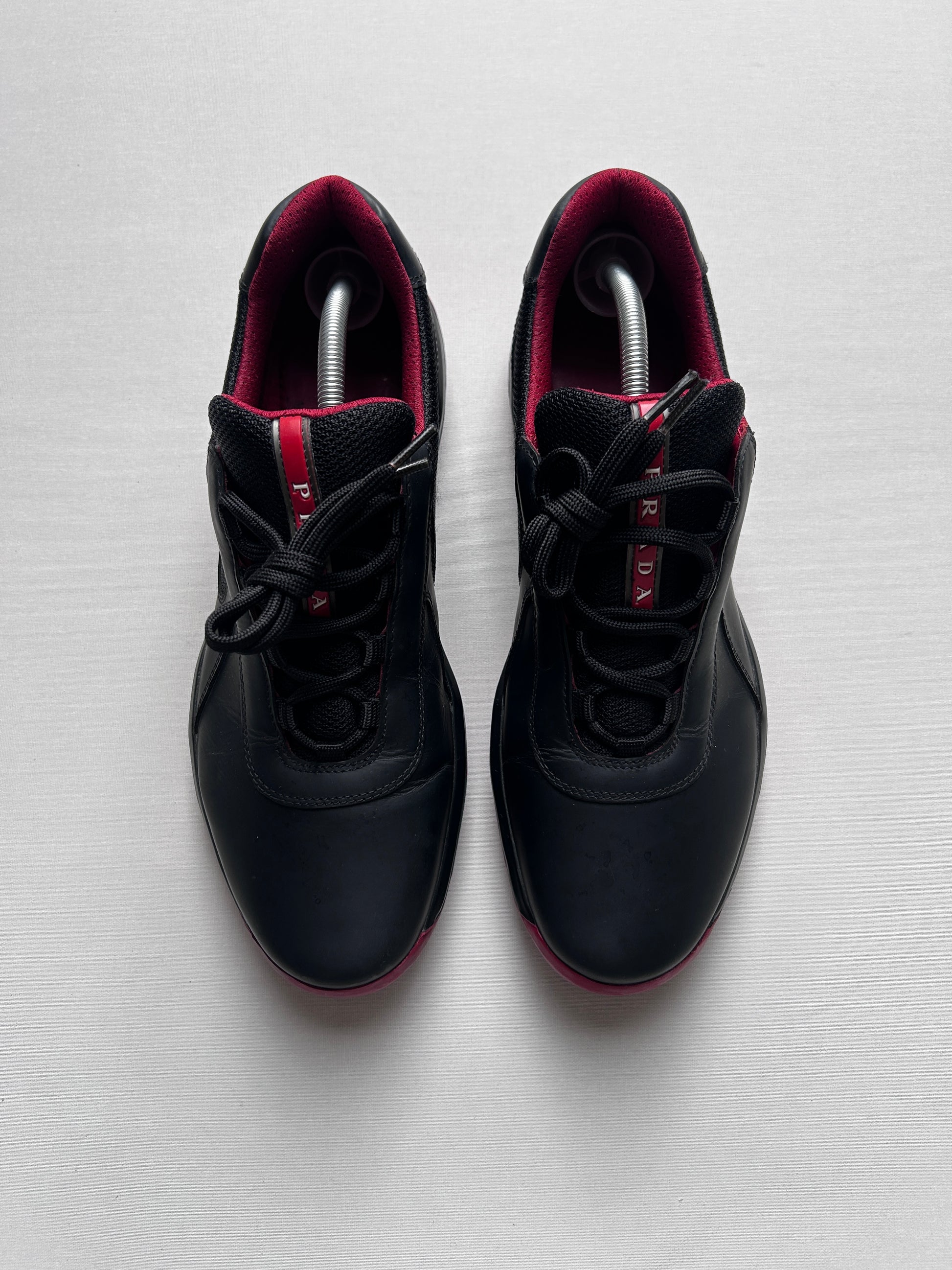 PRADA CUPS OG LEATHER “BLACK/RED” 46EU