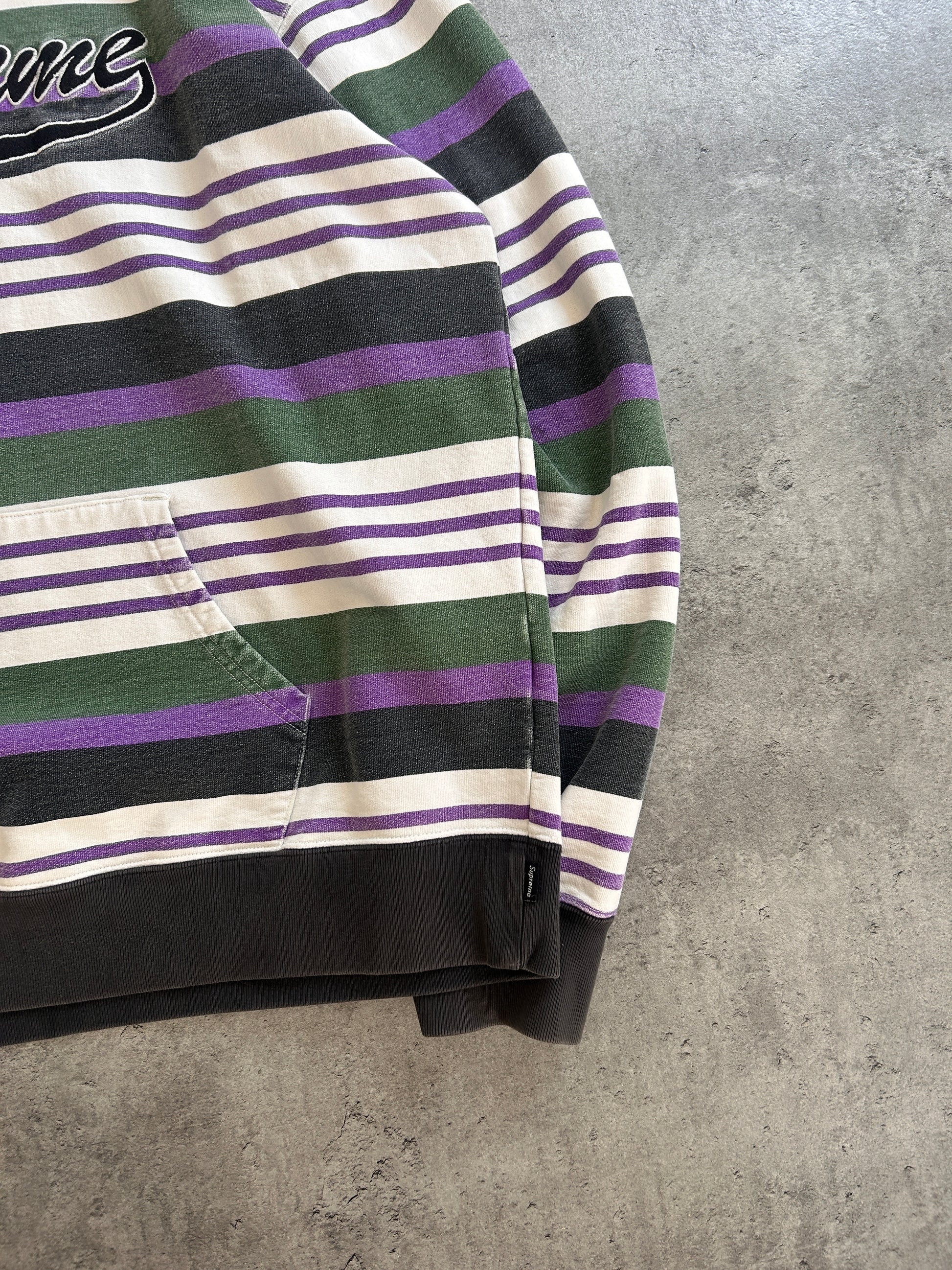 SUPREME STRIPED HOODIE “MULTICOLOR” (XL)