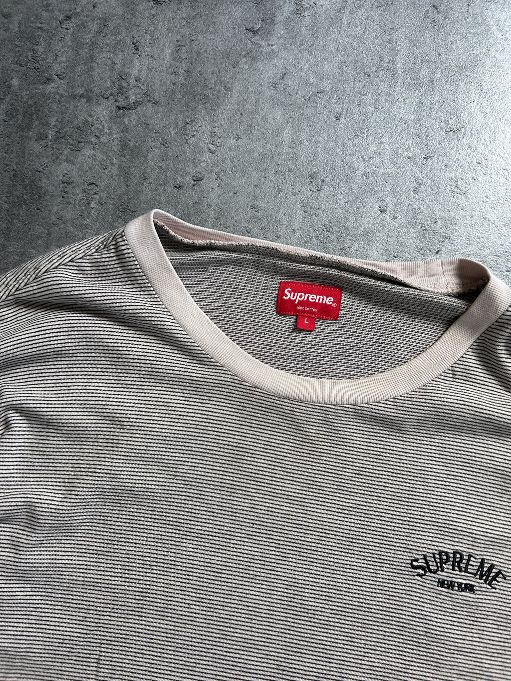 SUPREME MICRO STRIPE LONGSLEEVE (L)