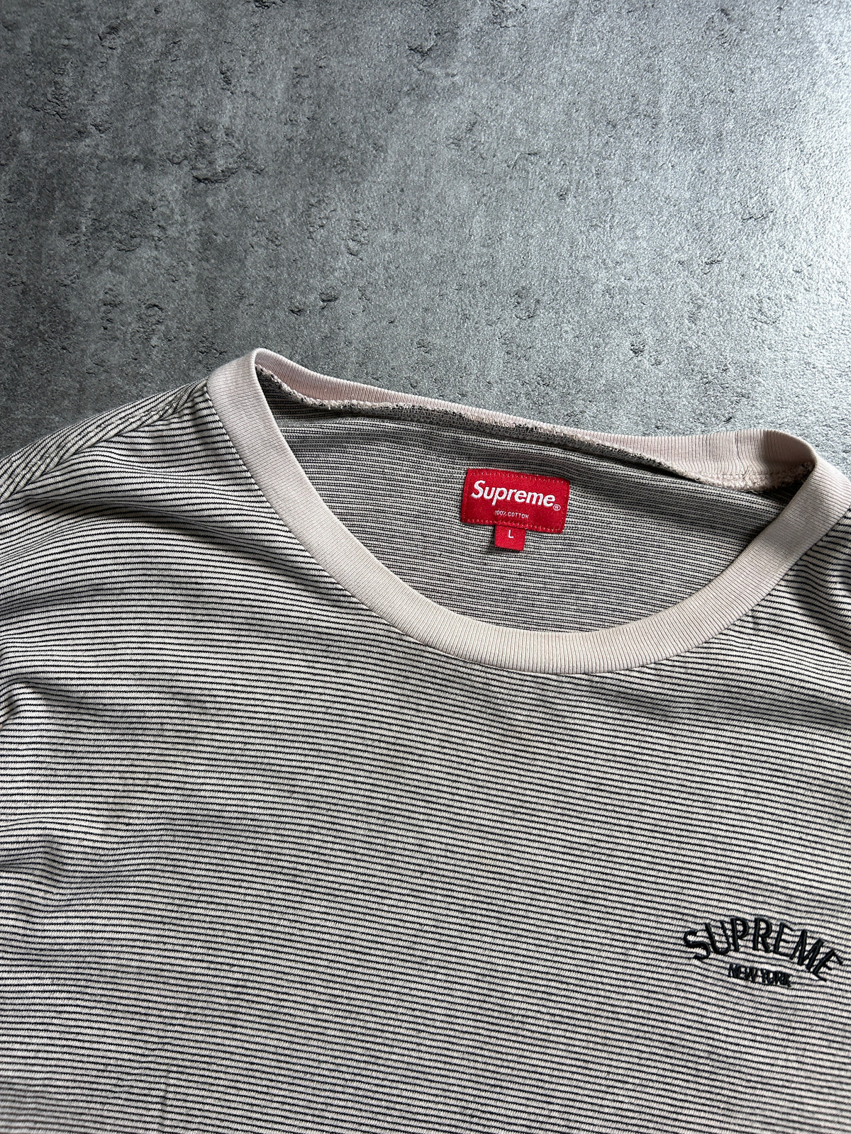SUPREME MICRO STRIPE LONGSLEEVE (L)