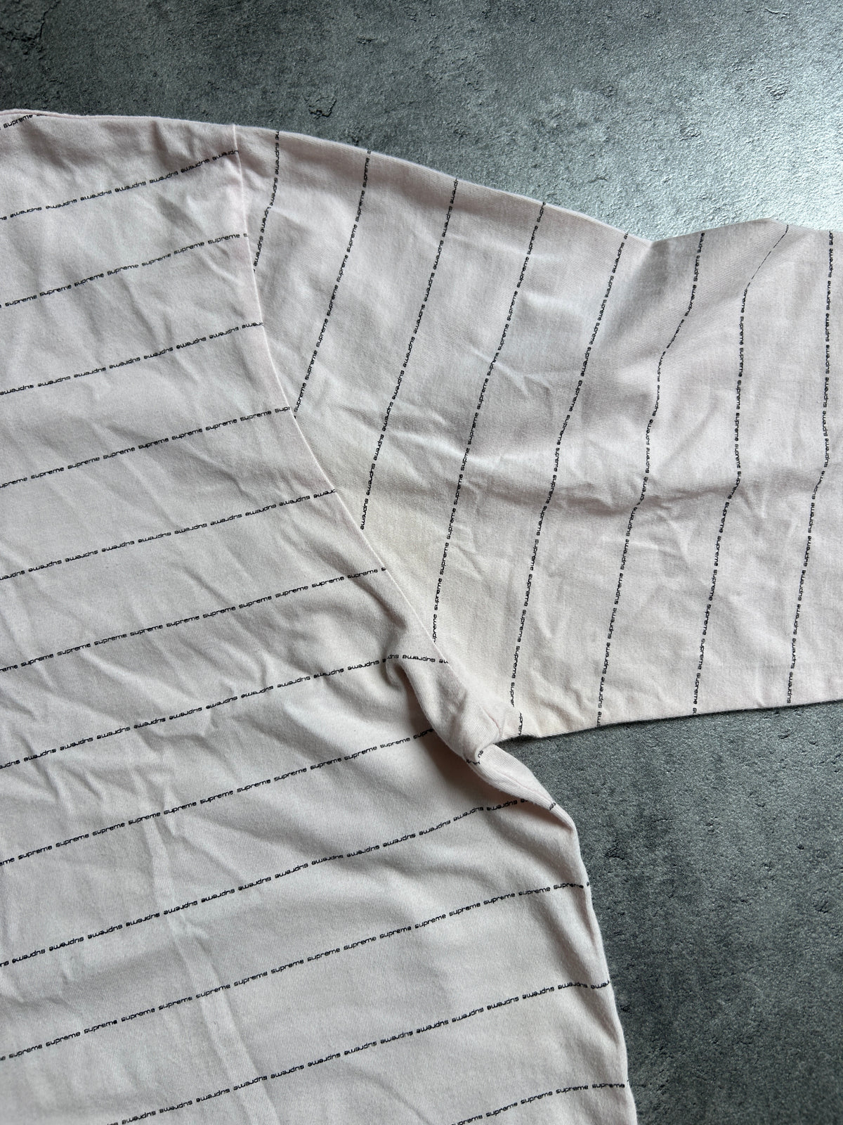 SUPREME LOGO STRIPE LONGSLEEVE “PALE PEACH” (L)