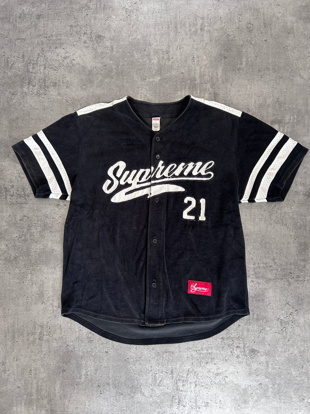 SUPREME VELOUR BASEBALL JERSEY (L)