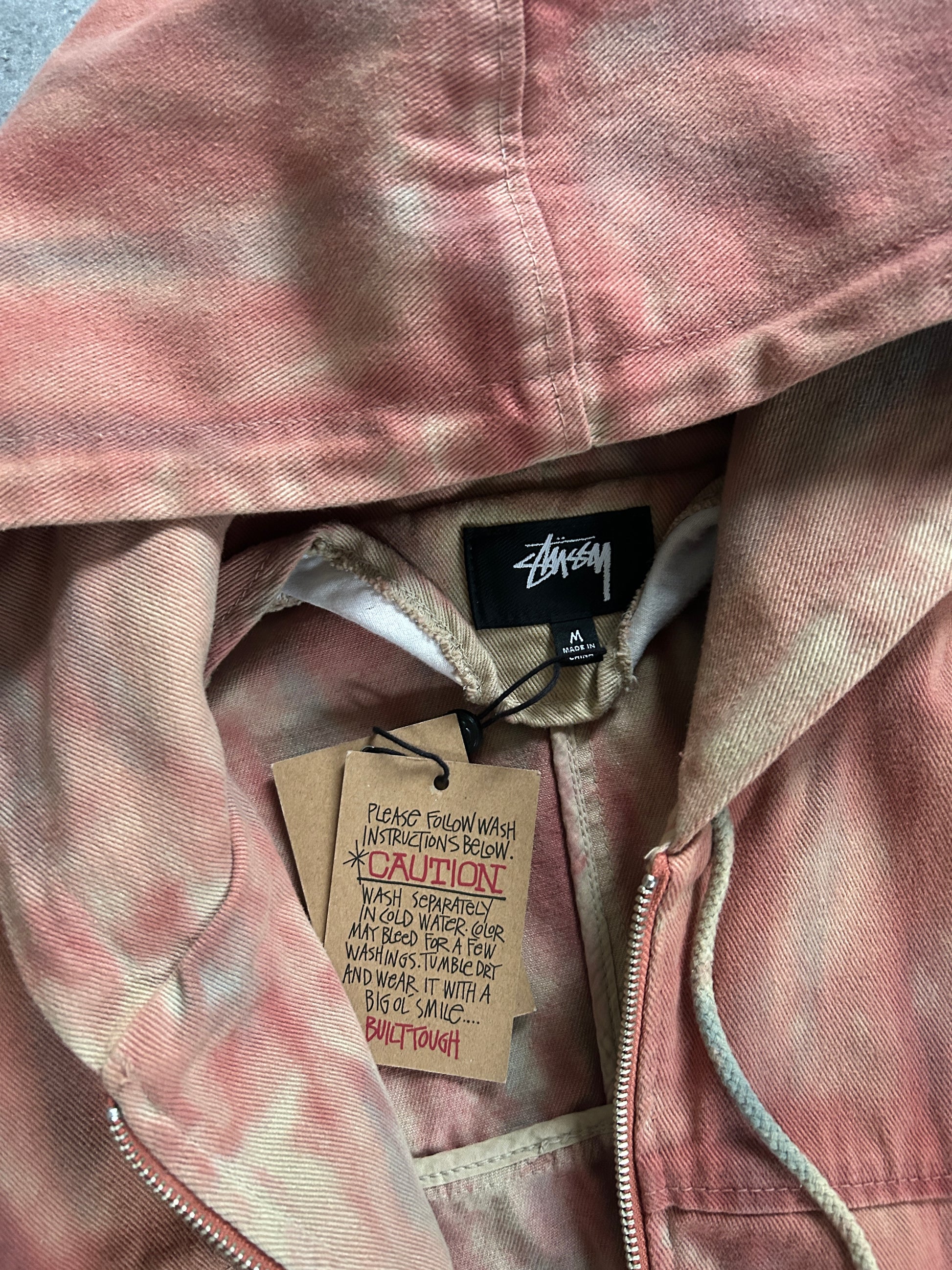 STÜSSY TIE DYE WORK JACKET (M)