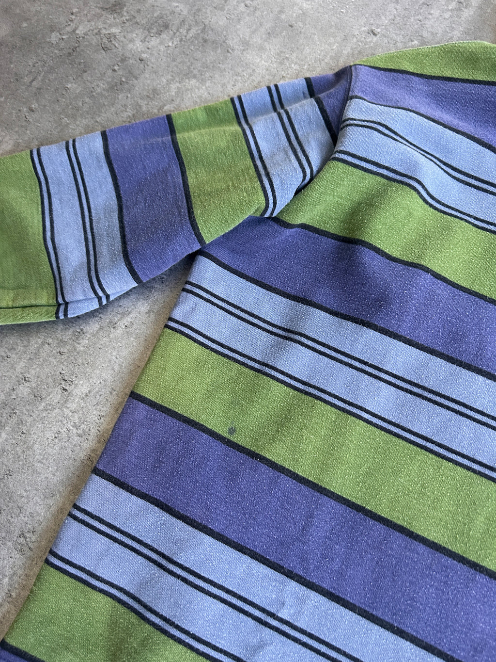 SUPREME STRIPED HOODED CREWNECK (M)