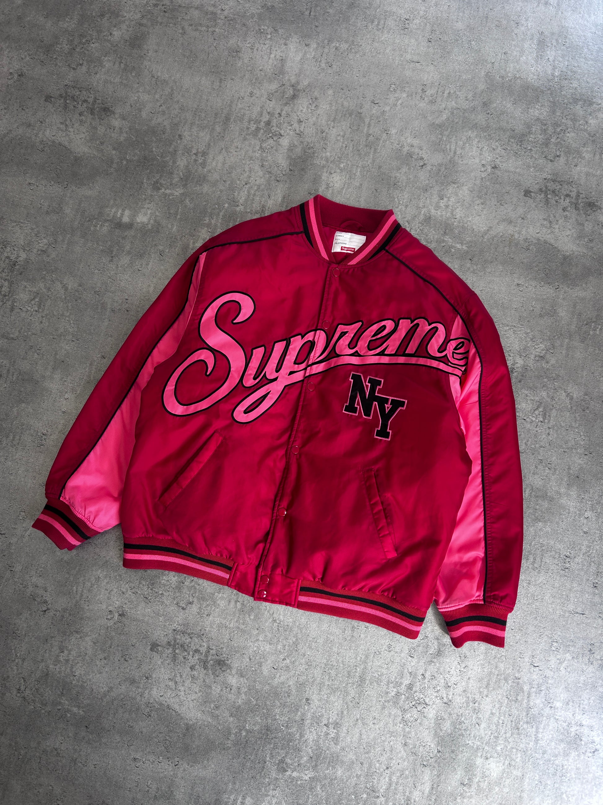 SUPREME CONTRAST SCRIPT VARSITY JACKET (XL)