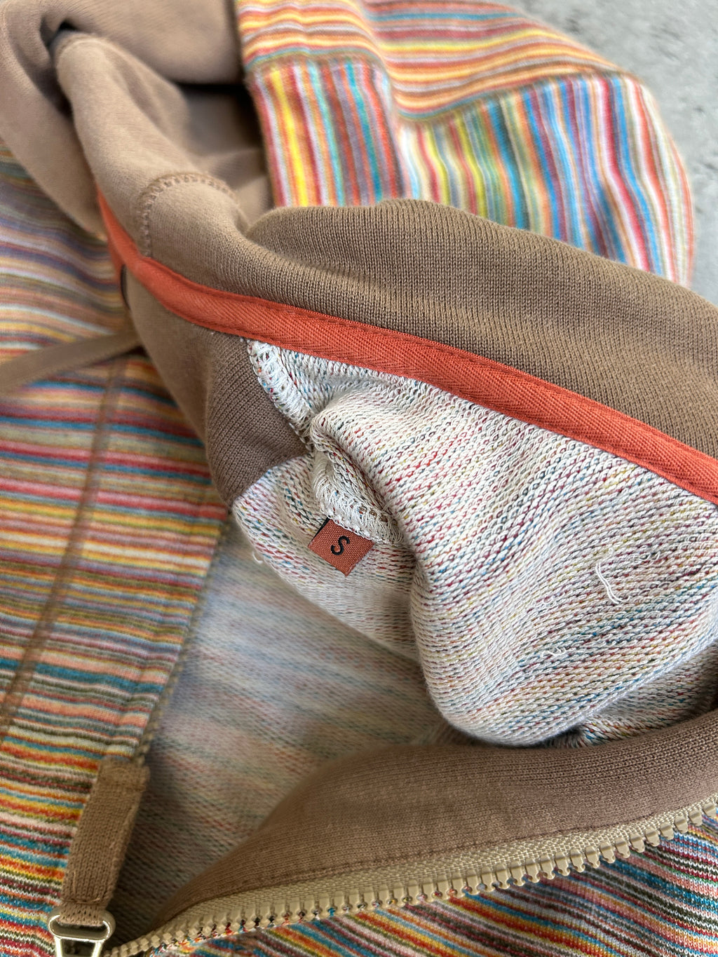 MISSONI MULTICOLOR STRIPE ZIP UP (XS)