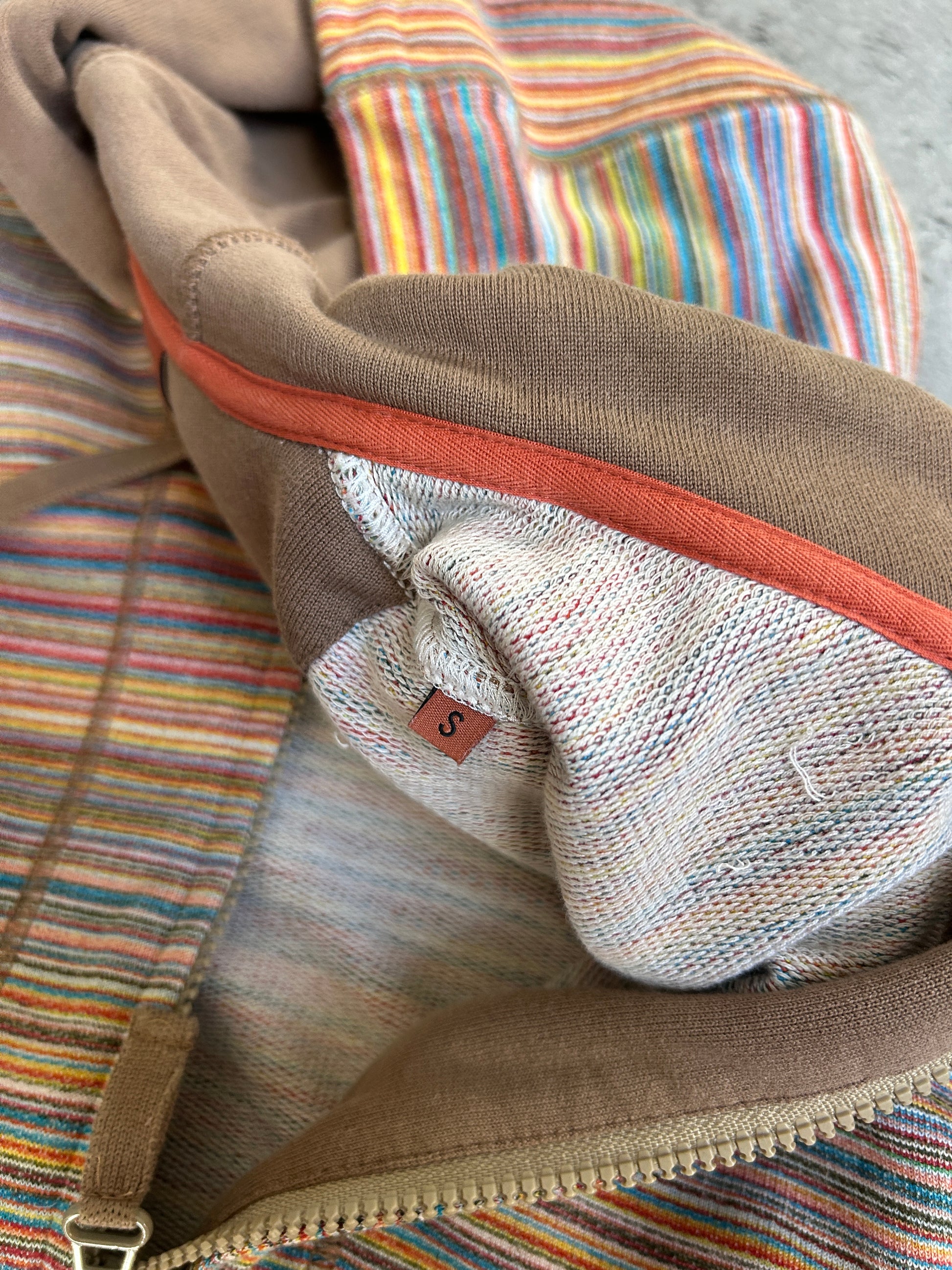 MISSONI MULTICOLOR STRIPE ZIP UP (XS)