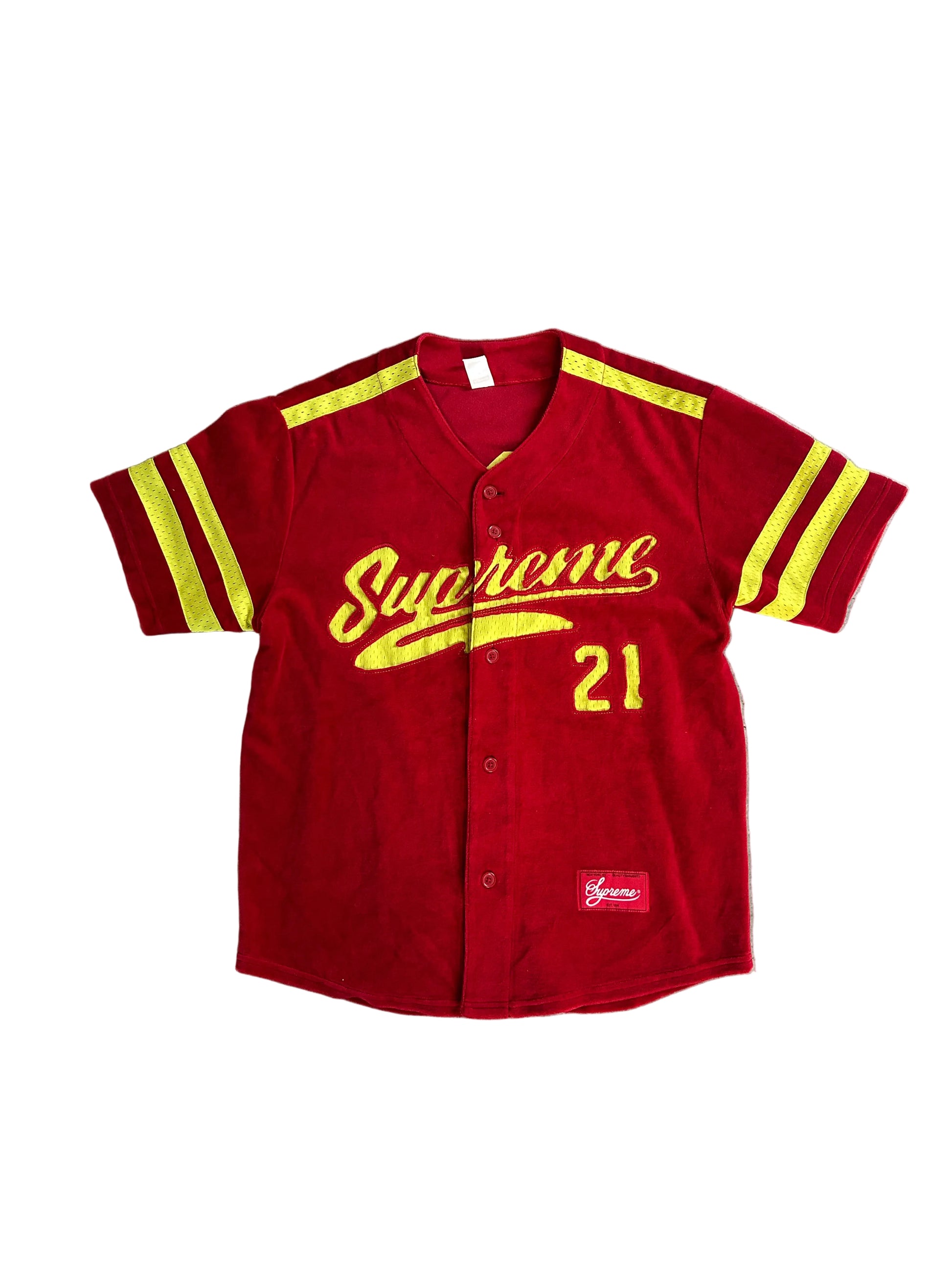 SUPREME VELOUR BASEBALL JERSEY (S)