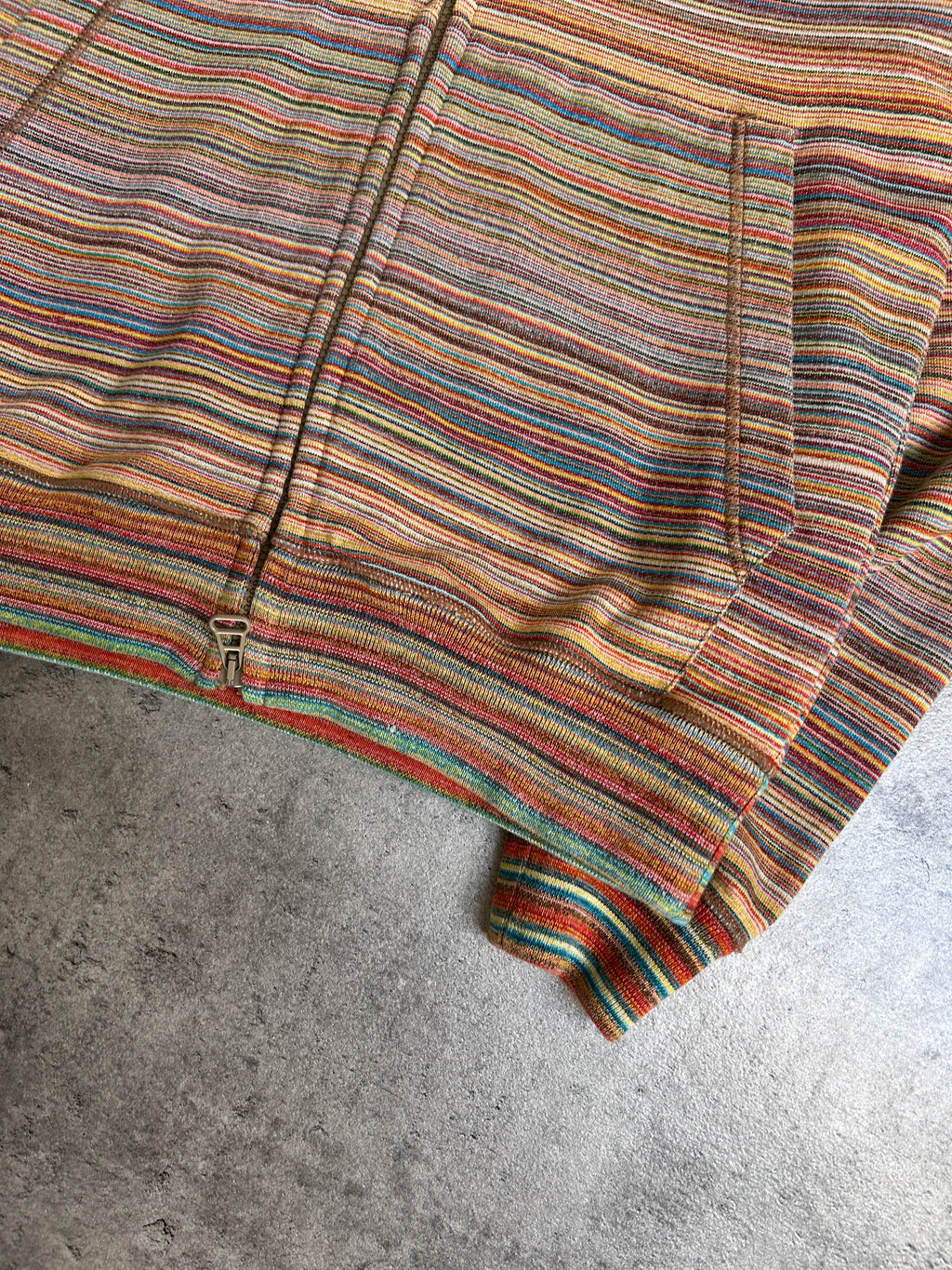MISSONI MULTICOLOR STRIPE ZIP UP (XS)