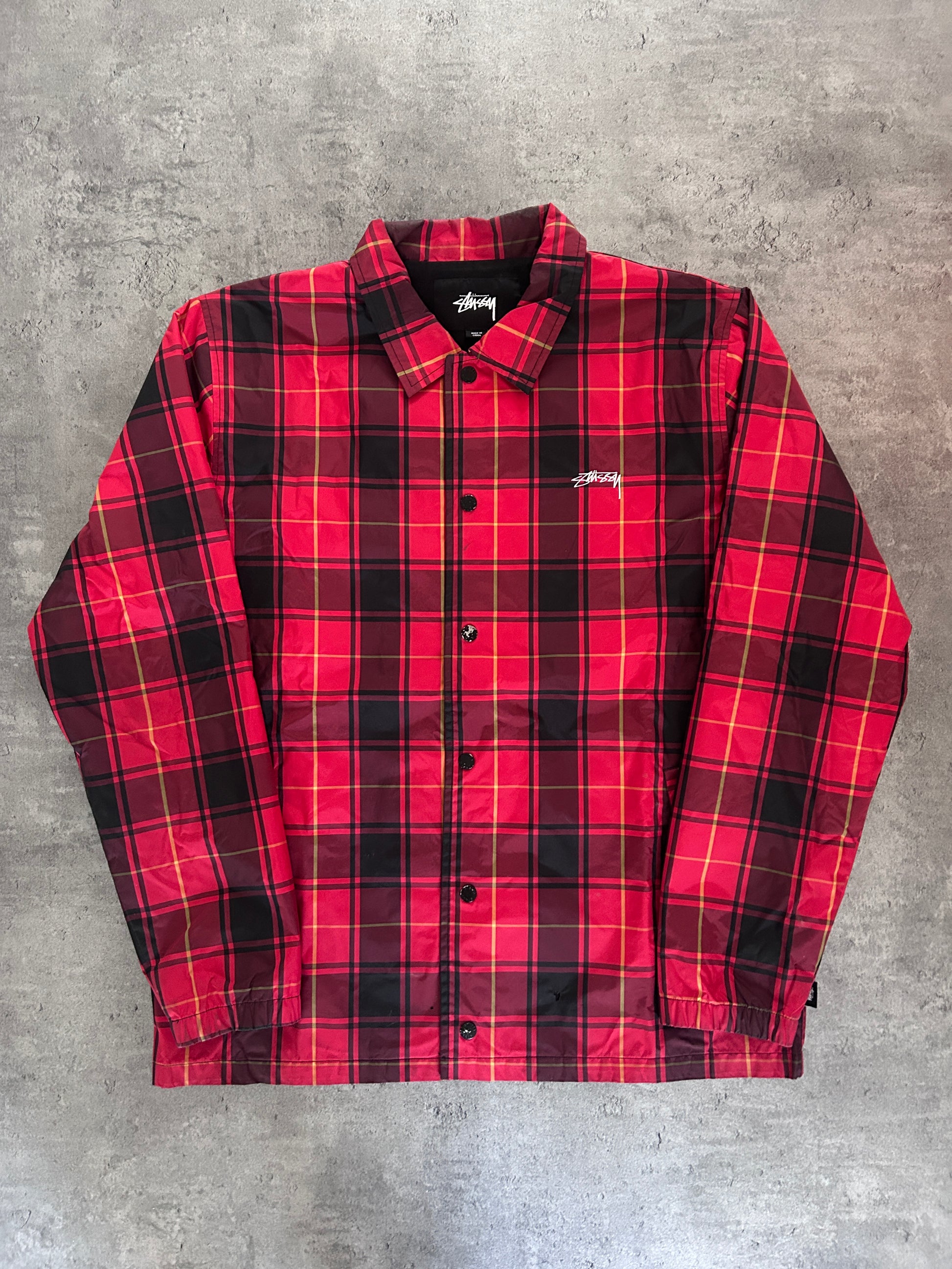 STUSSY COACH JACKET “RED PLAID” (L)
